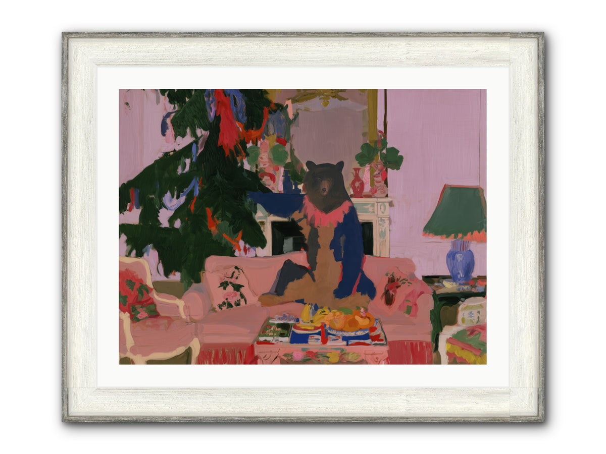 The Bear’s Secret Party — The-Bear’s-Secret-Party-32x24-Framed-Print-Driftwood-White.jpg