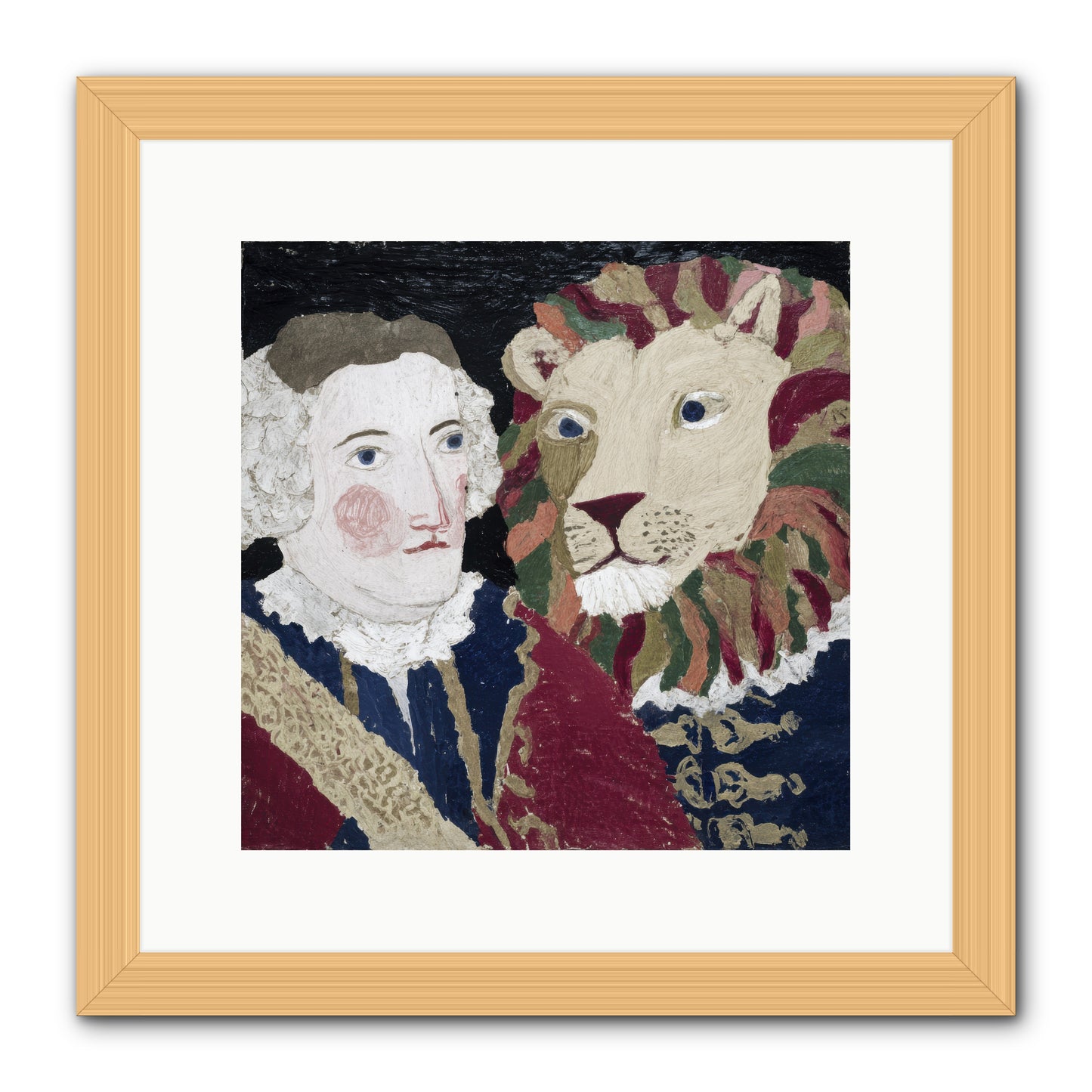 The Beast Who Learned to Bow -- Framed Print - Natural 12x12