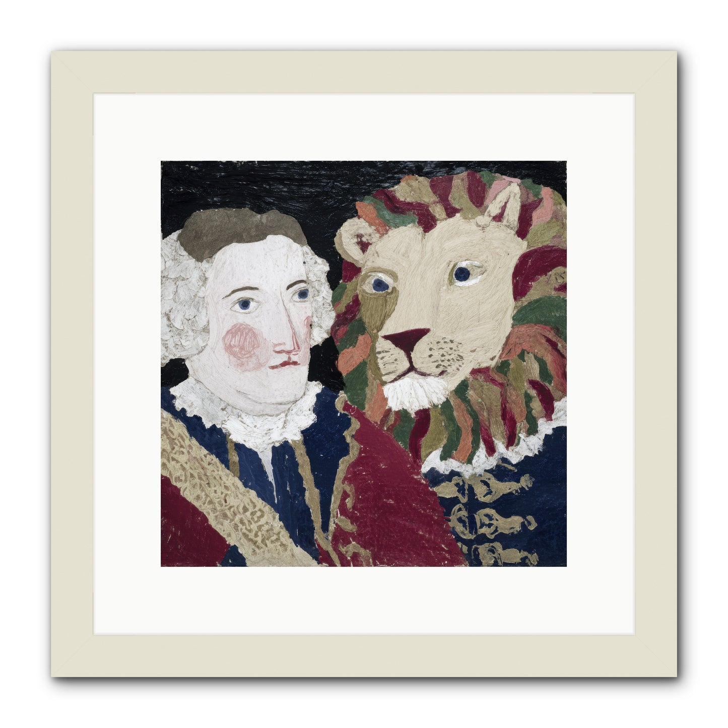The Beast Who Learned to Bow -- Framed Print - White 12x12