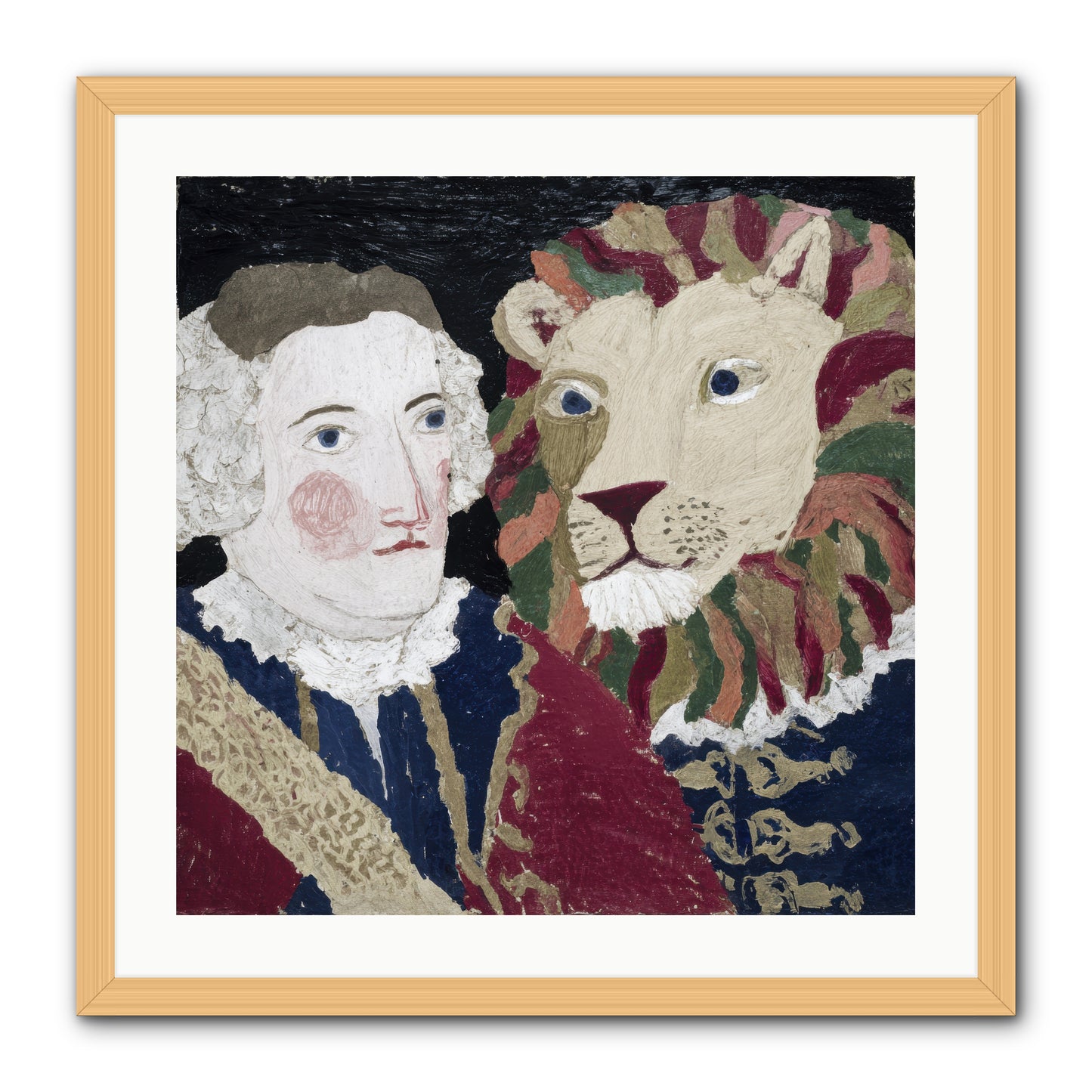 The Beast Who Learned to Bow -- Framed Print - Natural 24x24