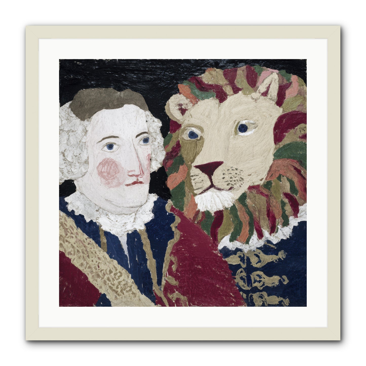 The Beast Who Learned to Bow -- Framed Print - White 24x24