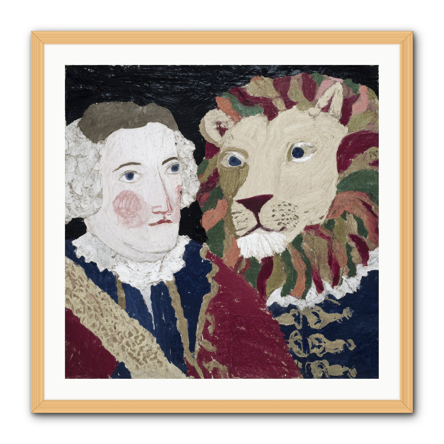 The Beast Who Learned to Bow -- Framed Print - Natural 30x30