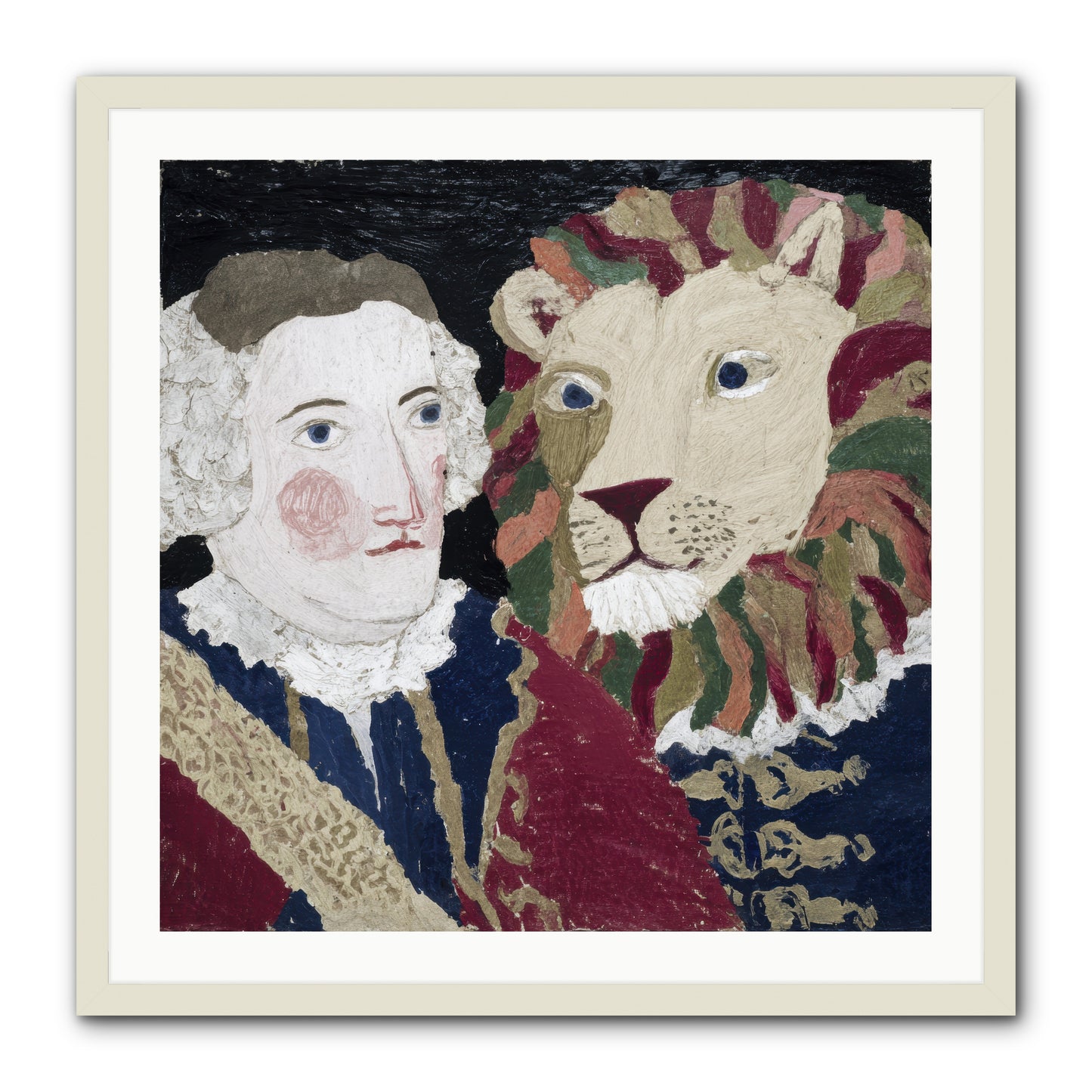 The Beast Who Learned to Bow -- Framed Print - White 30x30