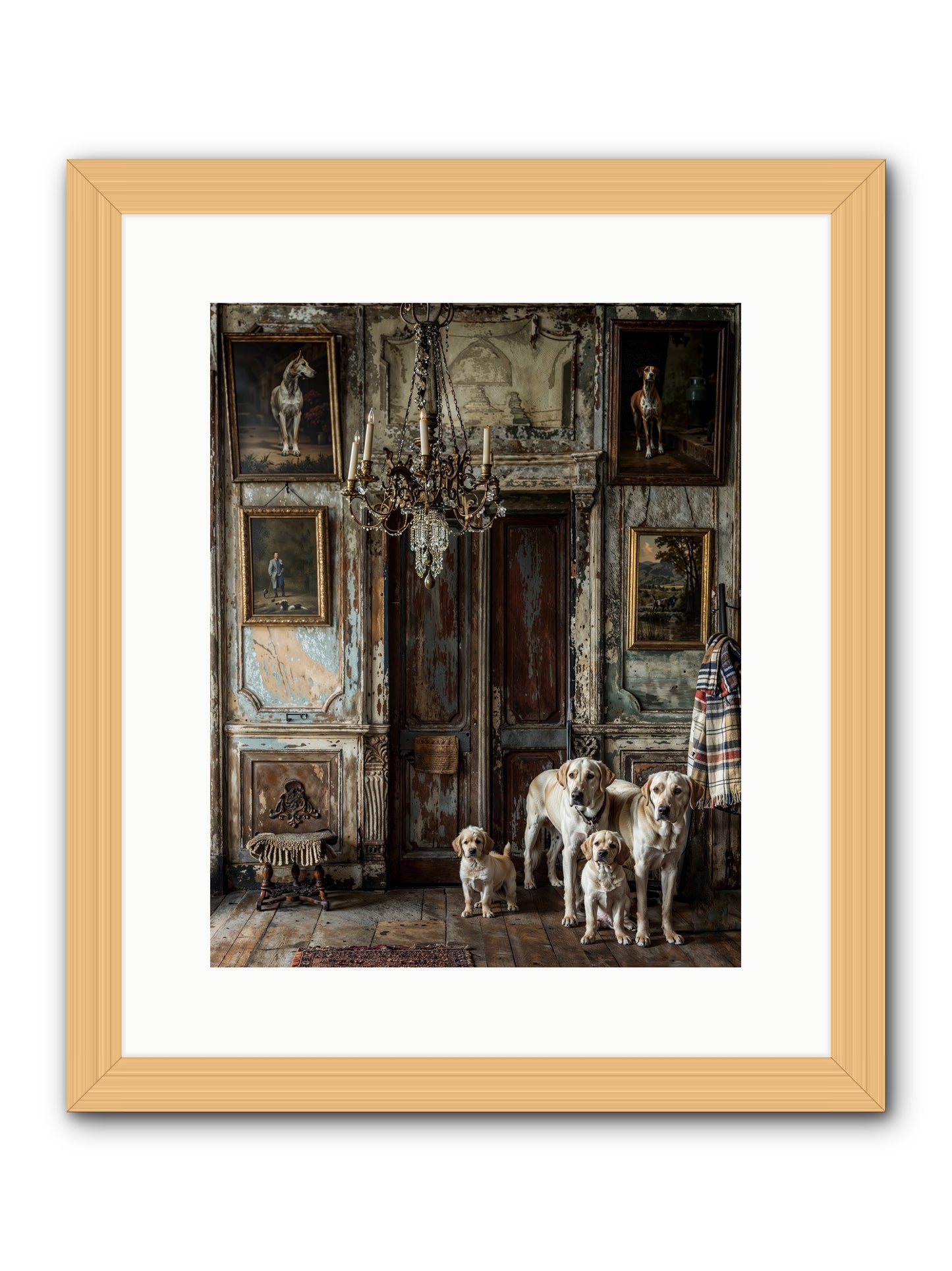 The Bespoke Leash Club -- Framed Print - Natural 12x15