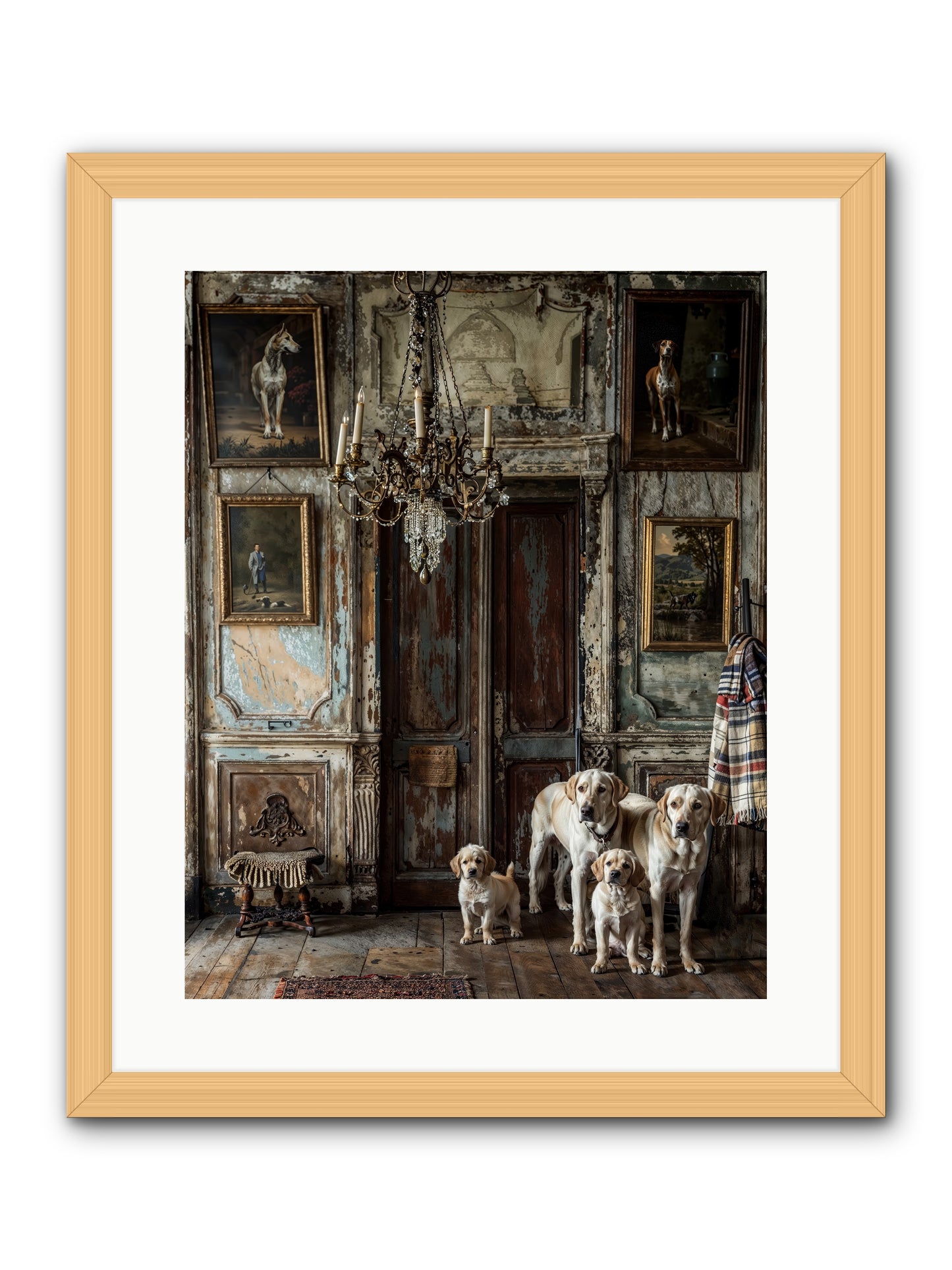 The Bespoke Leash Club -- Framed Print - Natural 16x20