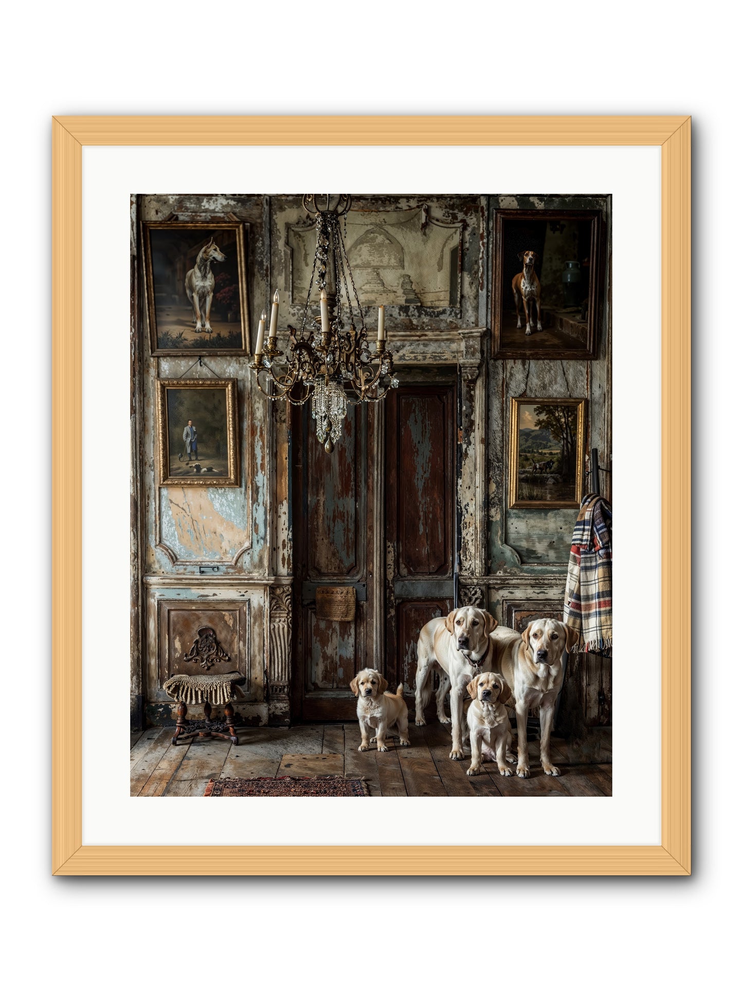 The Bespoke Leash Club -- Framed Print - Natural 20x25