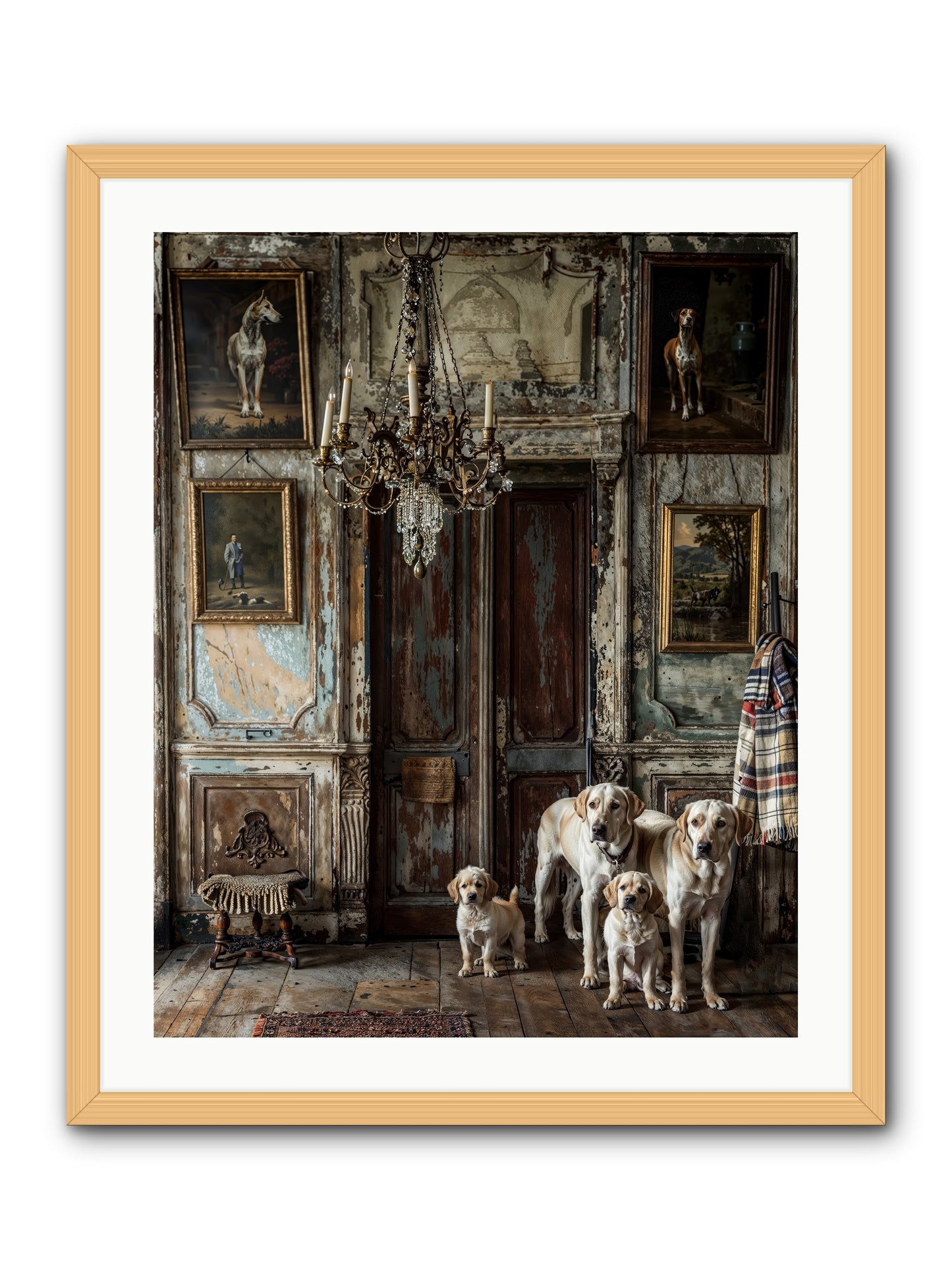 The Bespoke Leash Club -- Framed Print - Natural 24x30