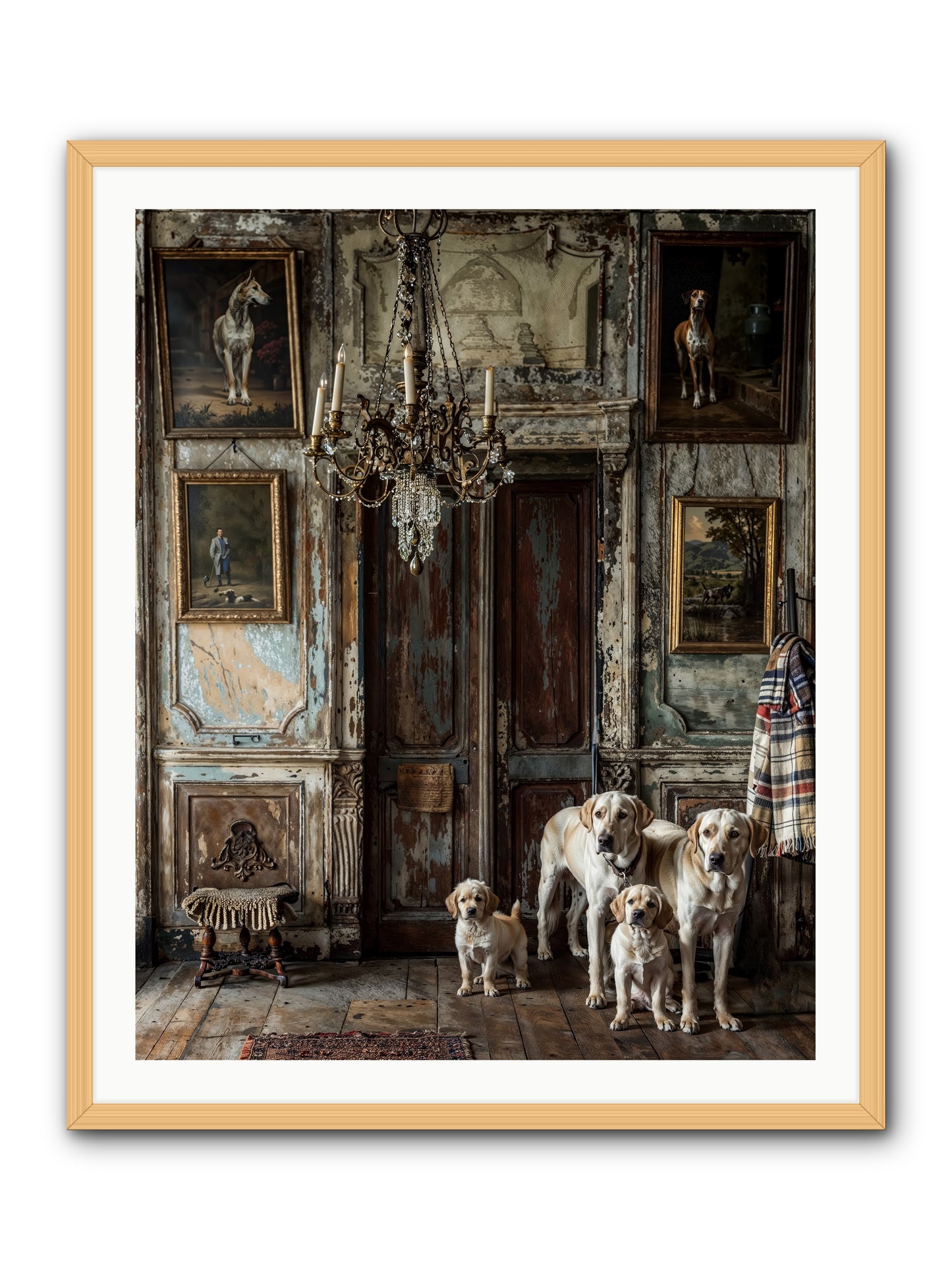 The Bespoke Leash Club -- Framed Print - Natural 32x40