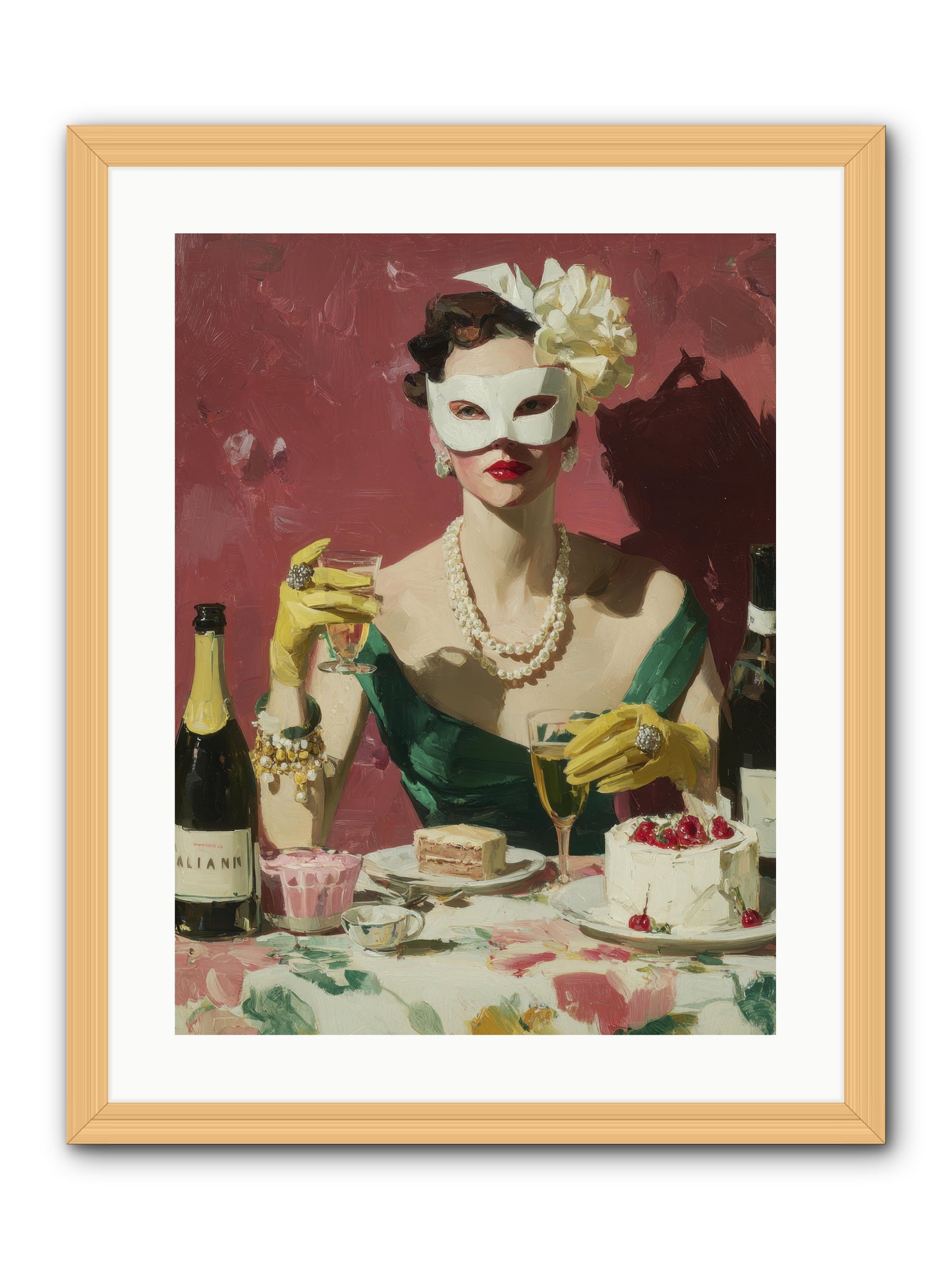 The Biscuit & Valentine Club -- Framed Print - Natural 18x24