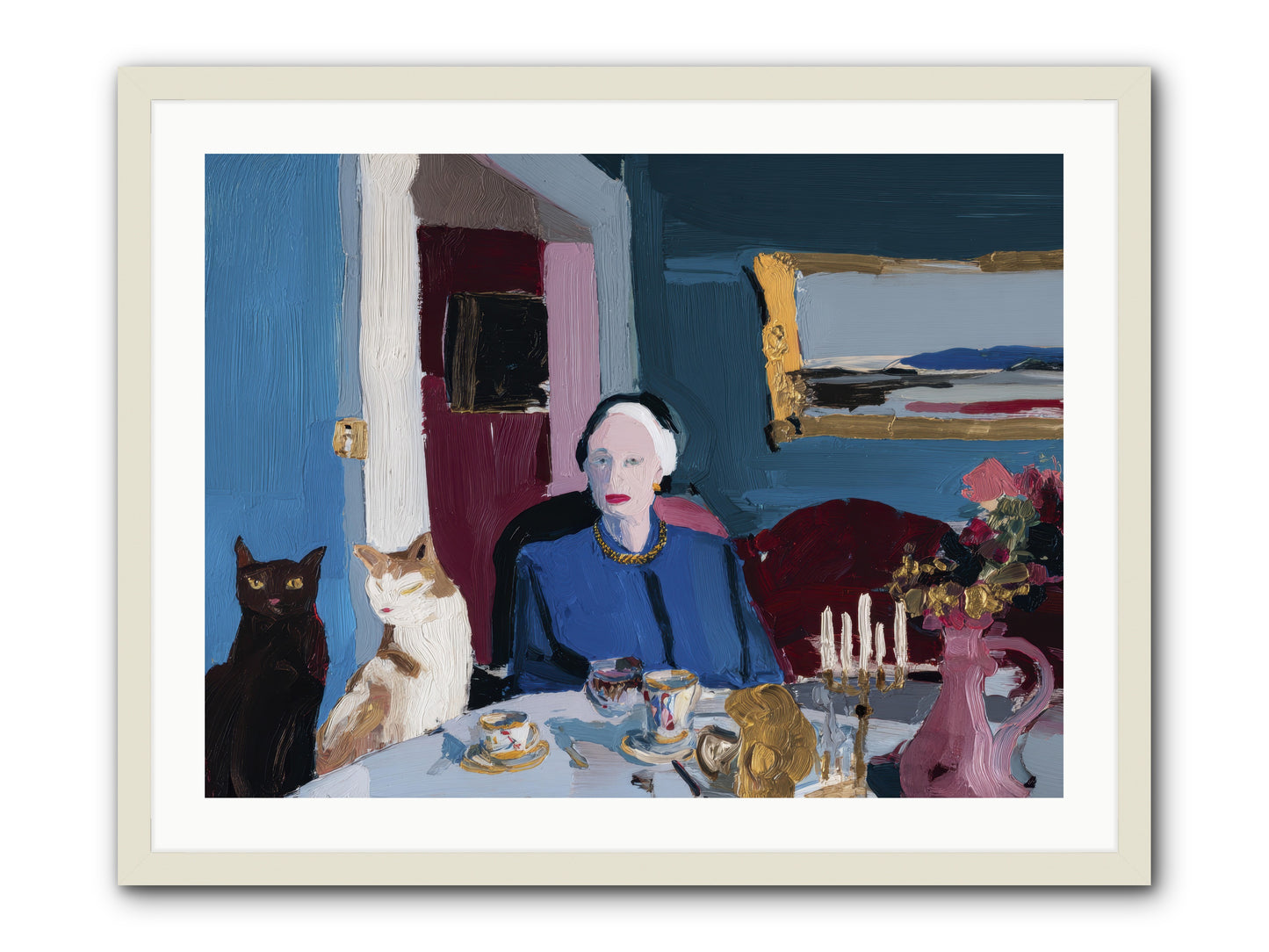 The Blue Hour -- Framed Print - White 32x24