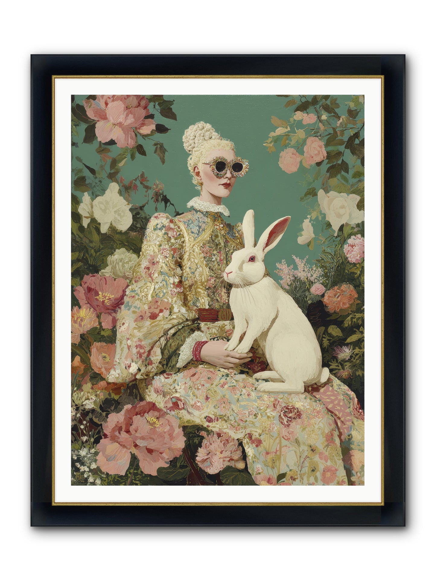 The Botanist's Private Garden — The-Botanists-Private-Garden-36x48-Framed-Print-Wide-Black-w-Gold.jpg