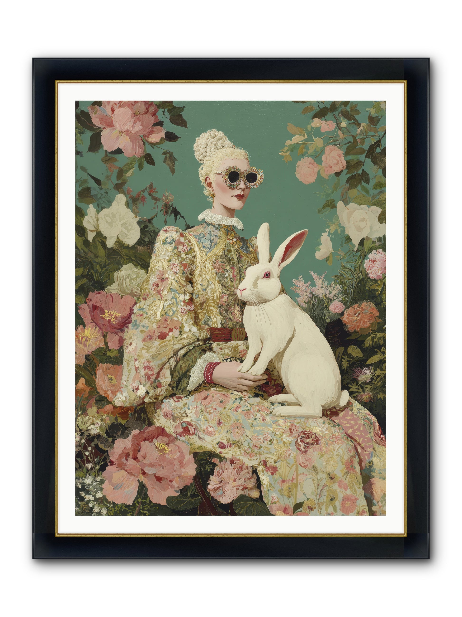 The Botanist's Private Garden — The-Botanists-Private-Garden-36x48-Framed-Print-Wide-Black-w-Gold.jpg