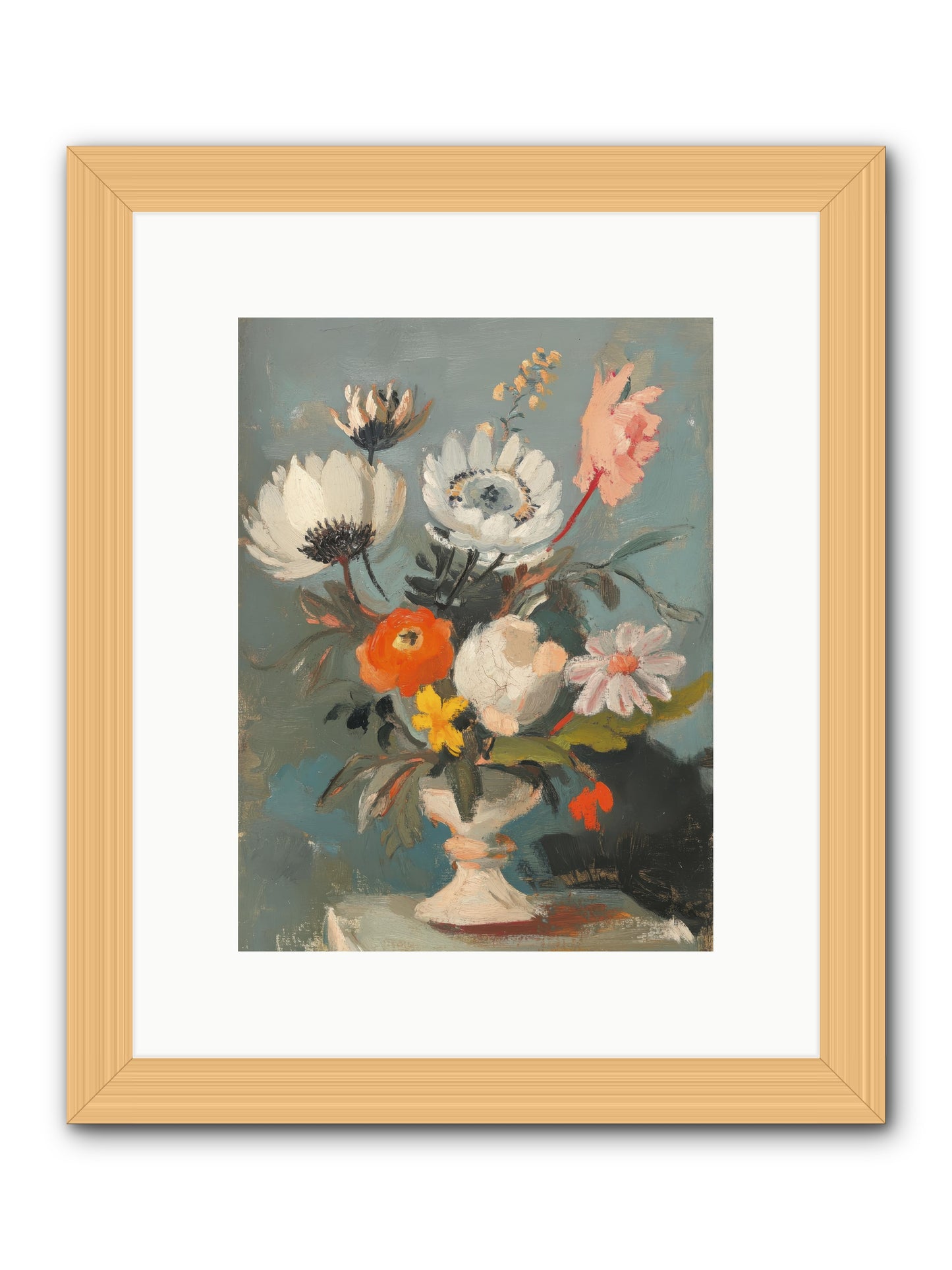 The Cabbage Hat Society -- Framed Print - Natural 9x12