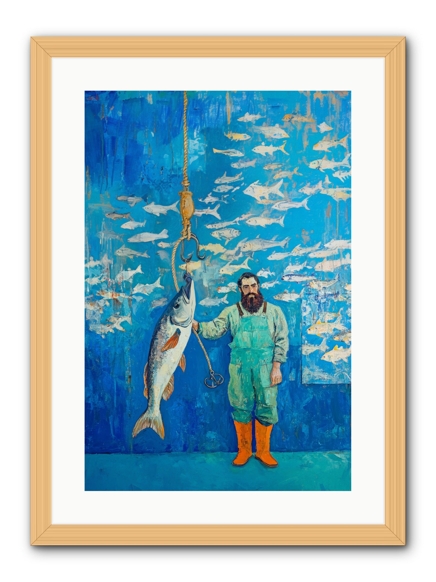 The Captain's Tale -- Framed Print - Natural 16x24