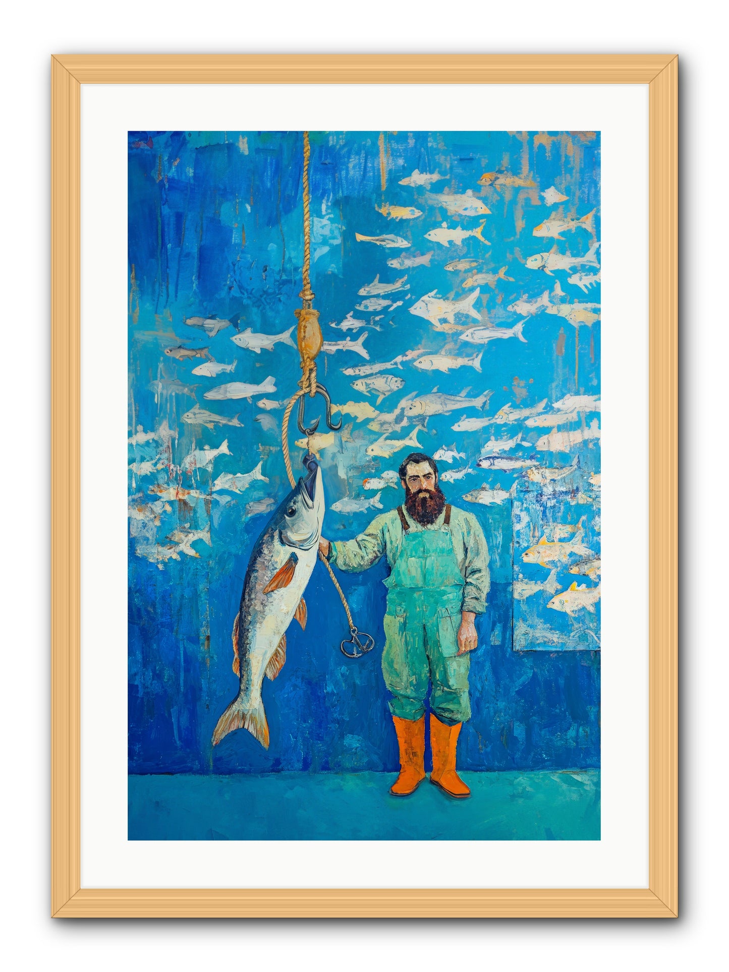 The Captain's Tale -- Framed Print - Natural 20x30