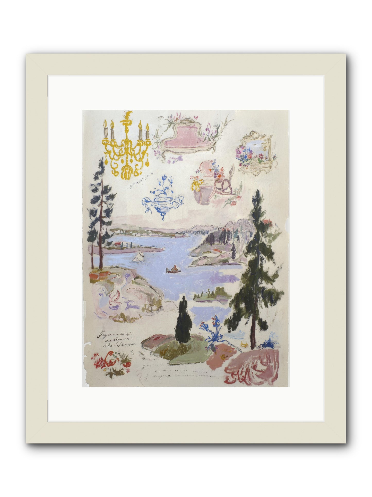 The Cartographer’s Tea Party -- Framed Print - White 12x16