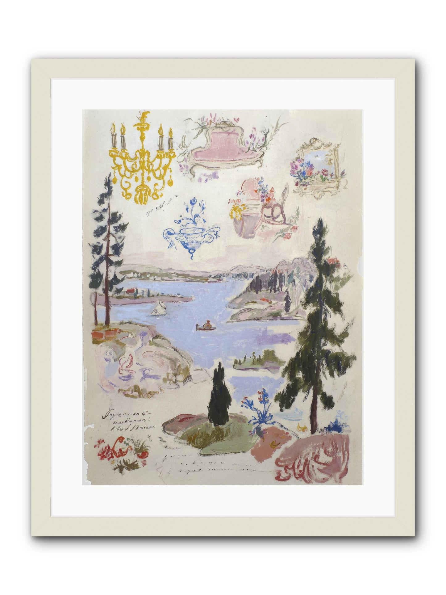 The Cartographer’s Tea Party -- Framed Print - White 18x24