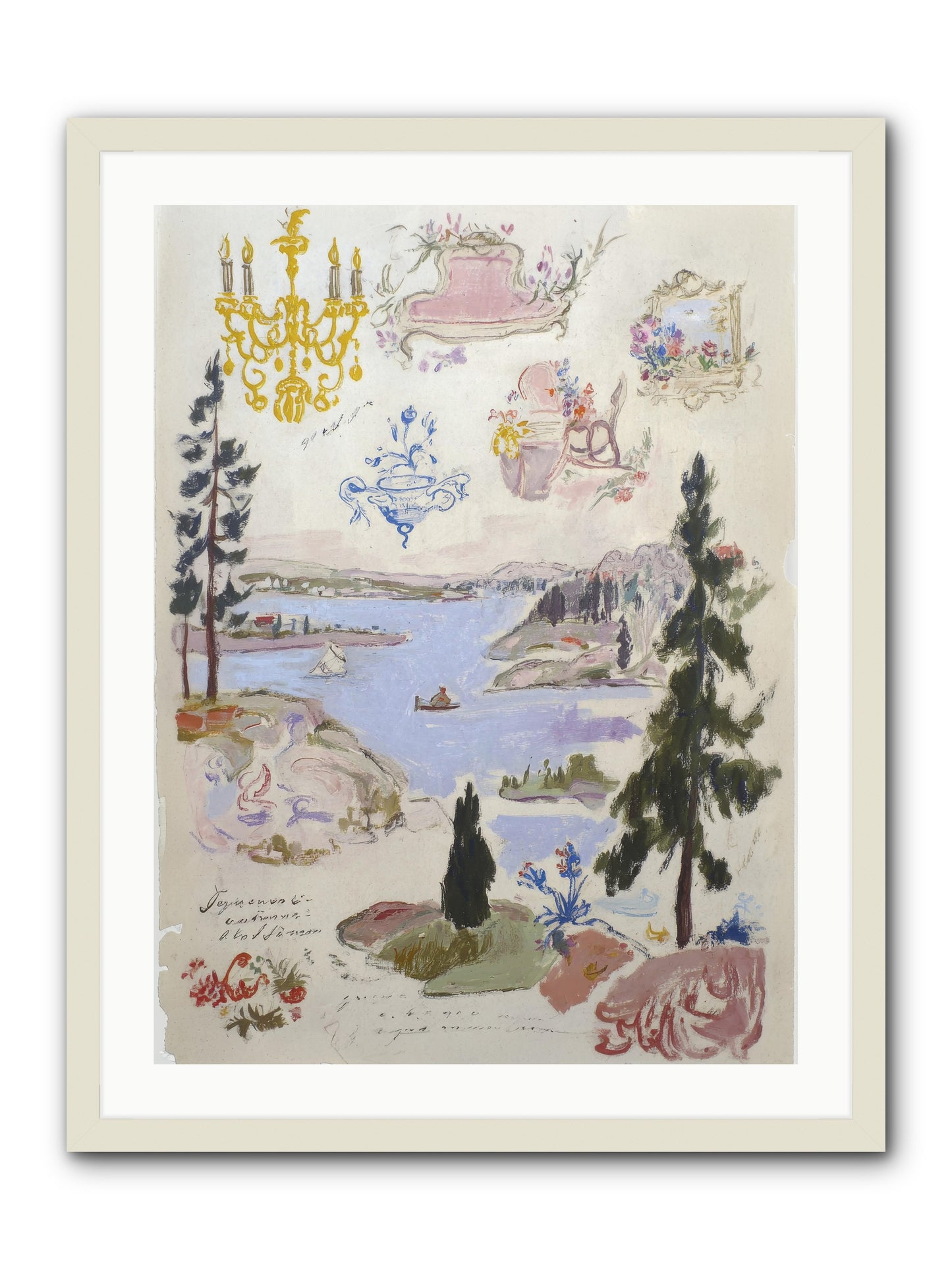 The Cartographer’s Tea Party -- Framed Print - White 24x32