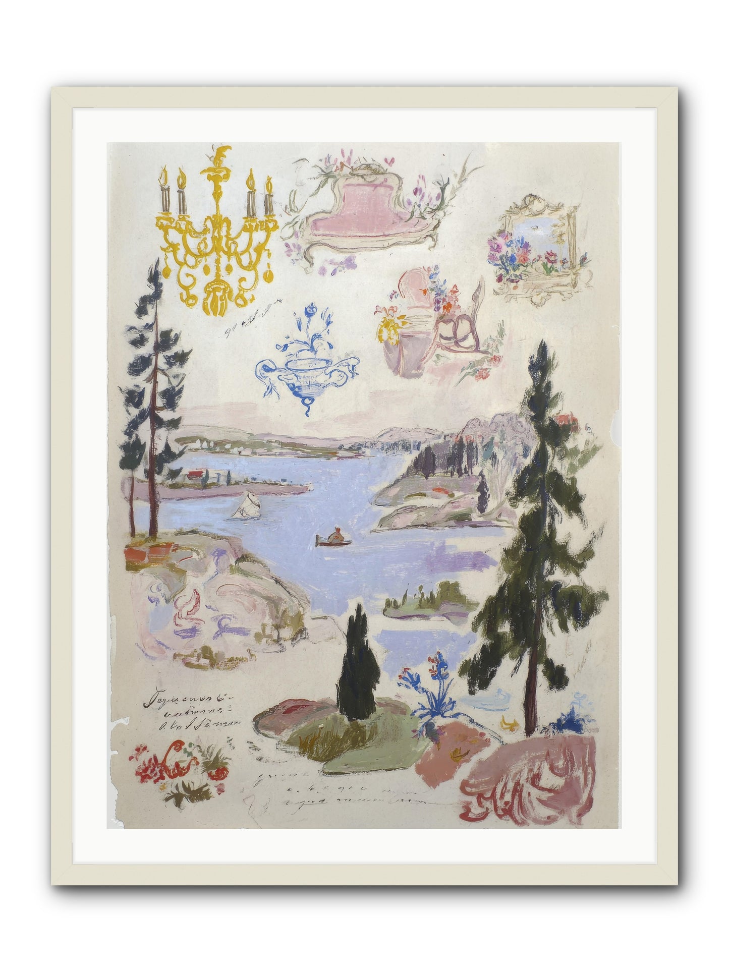The Cartographer’s Tea Party -- Framed Print - White 30x40