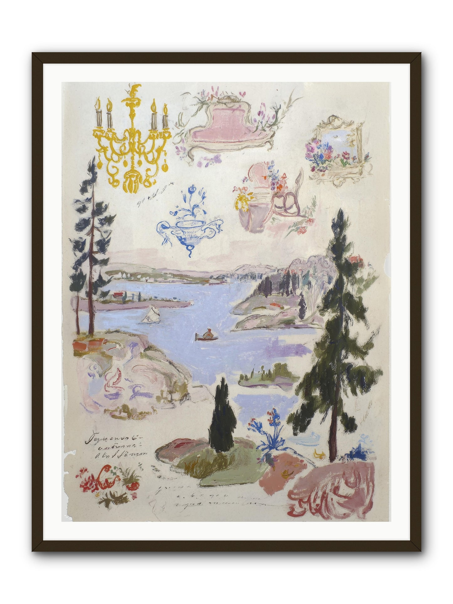 The Cartographer’s Tea Party -- Framed Print - Black 36x48