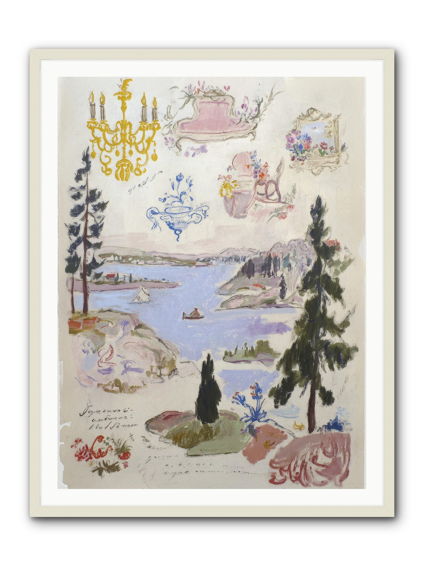 The Cartographer’s Tea Party -- Framed Print - White 36x48