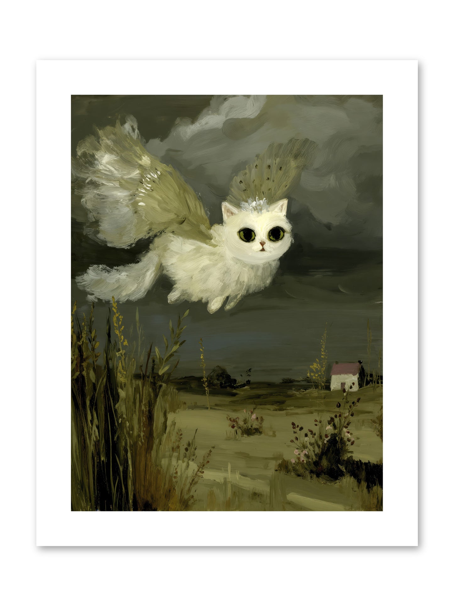 The Cat and the Canary’s Ballad -- Loose Canvas Print 9x12