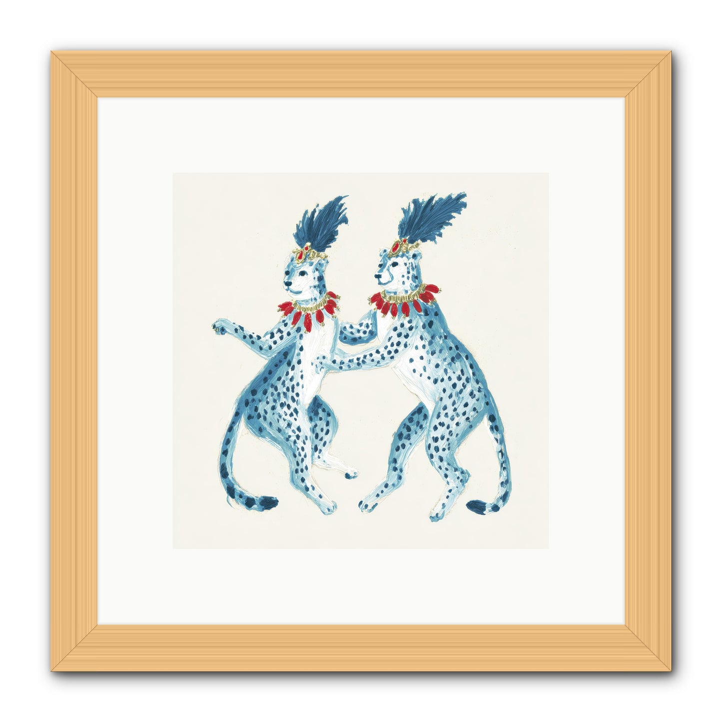 The Cats Who Loved Stationery -- Framed Print - Natural 10x10