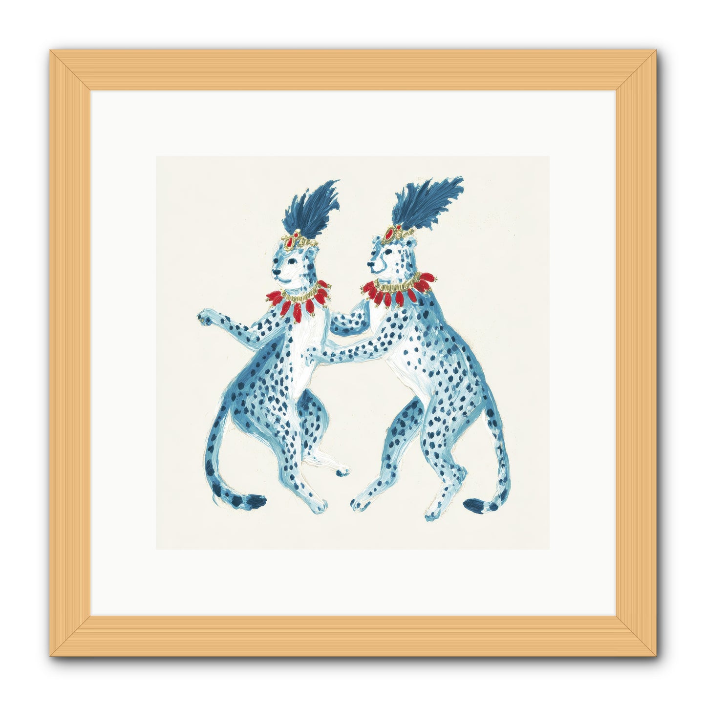 The Cats Who Loved Stationery -- Framed Print - Natural 12x12