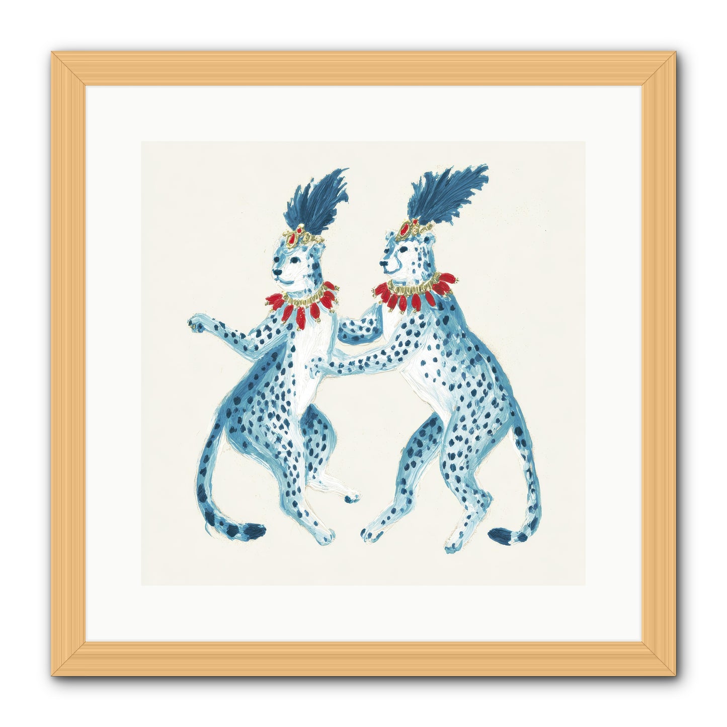 The Cats Who Loved Stationery -- Framed Print - Natural 16x16