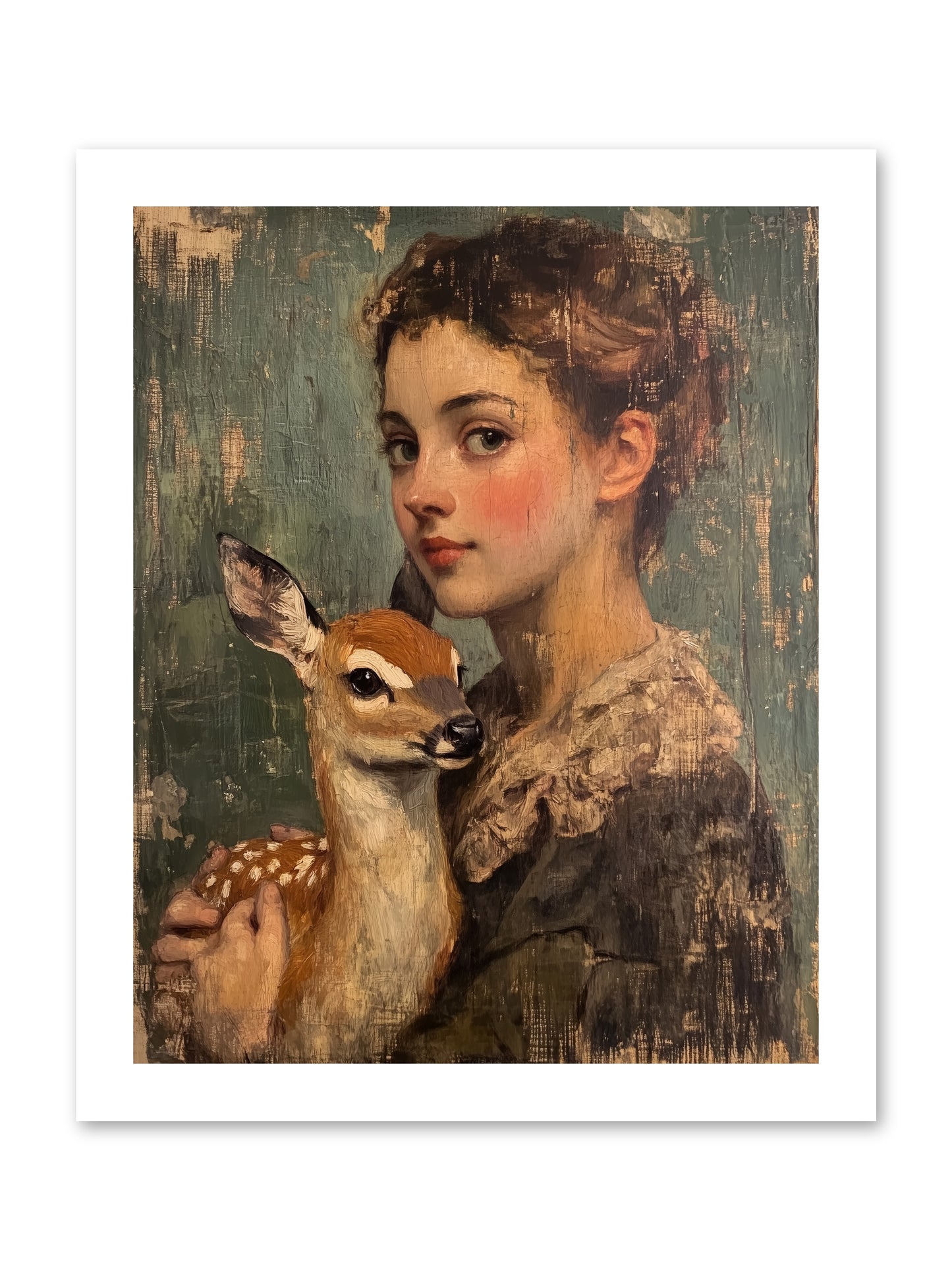 The Christmas Fawn -- Paper Print 12x15