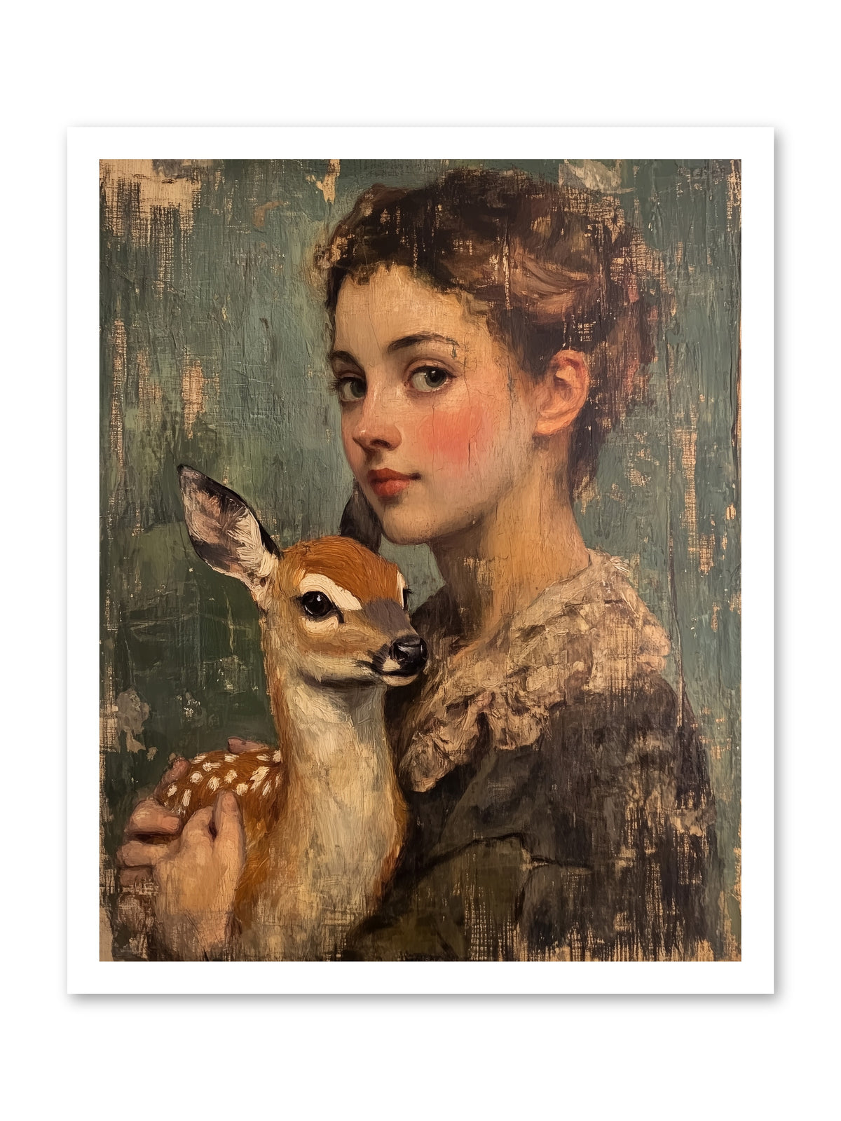 The Christmas Fawn -- Paper Print 20x25