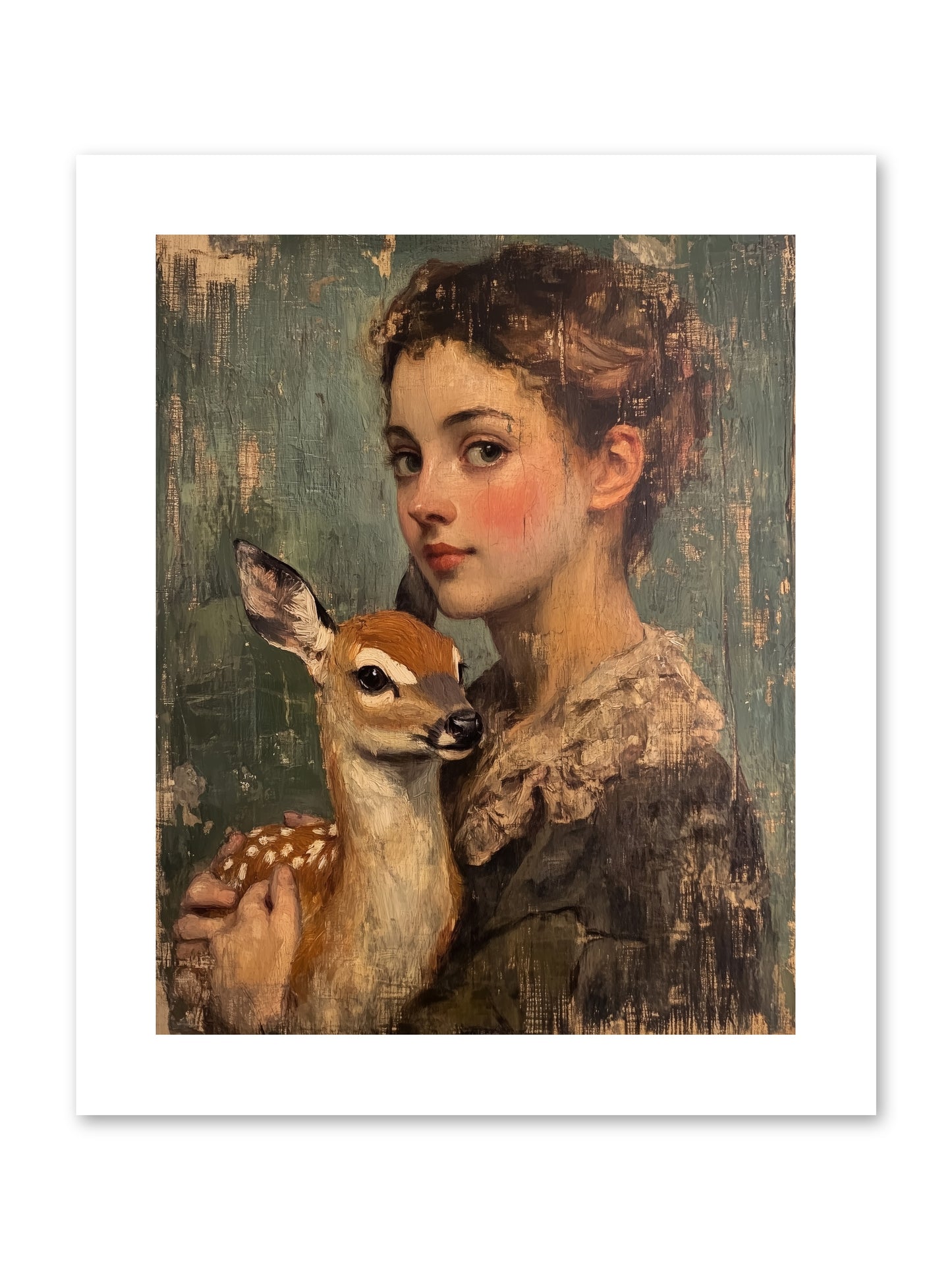 The Christmas Fawn -- Paper Print 8x10