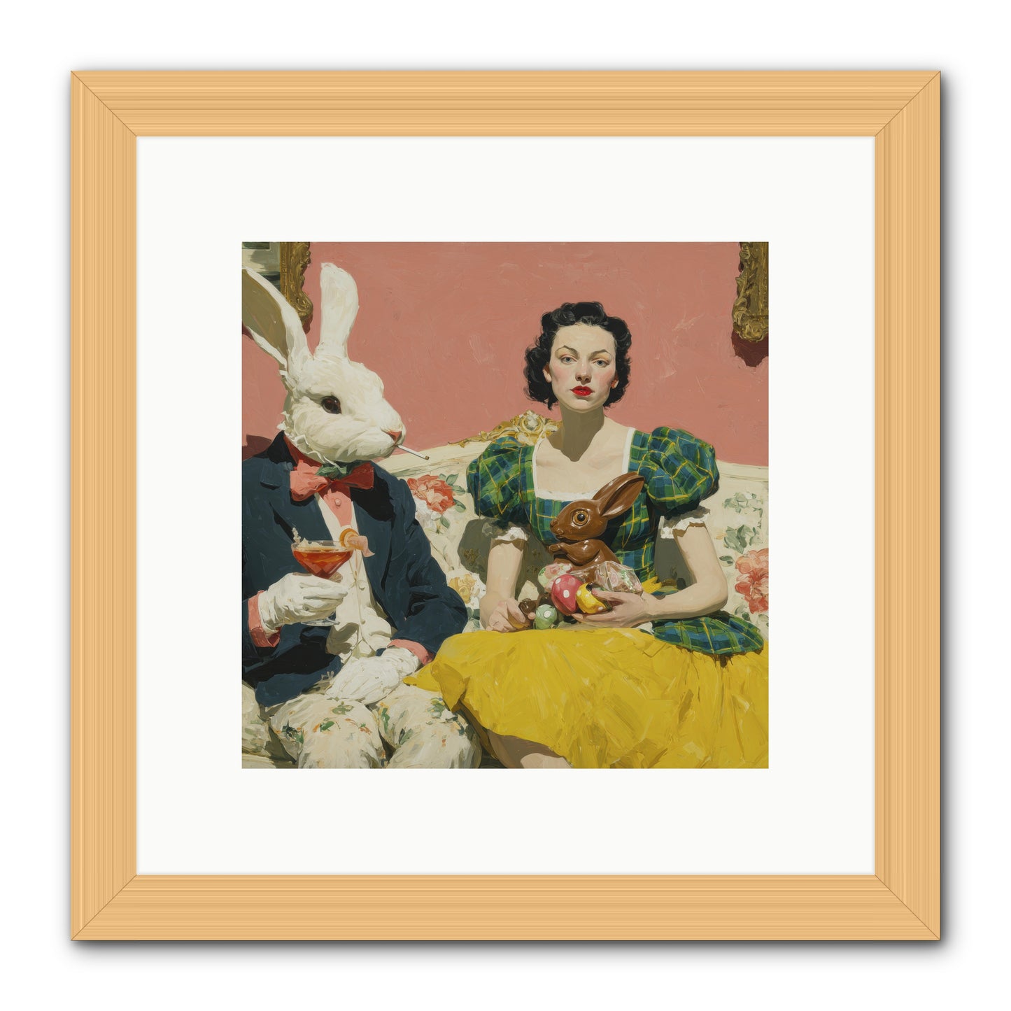 The Club of Slight Excess -- Framed Print - Natural 10x10