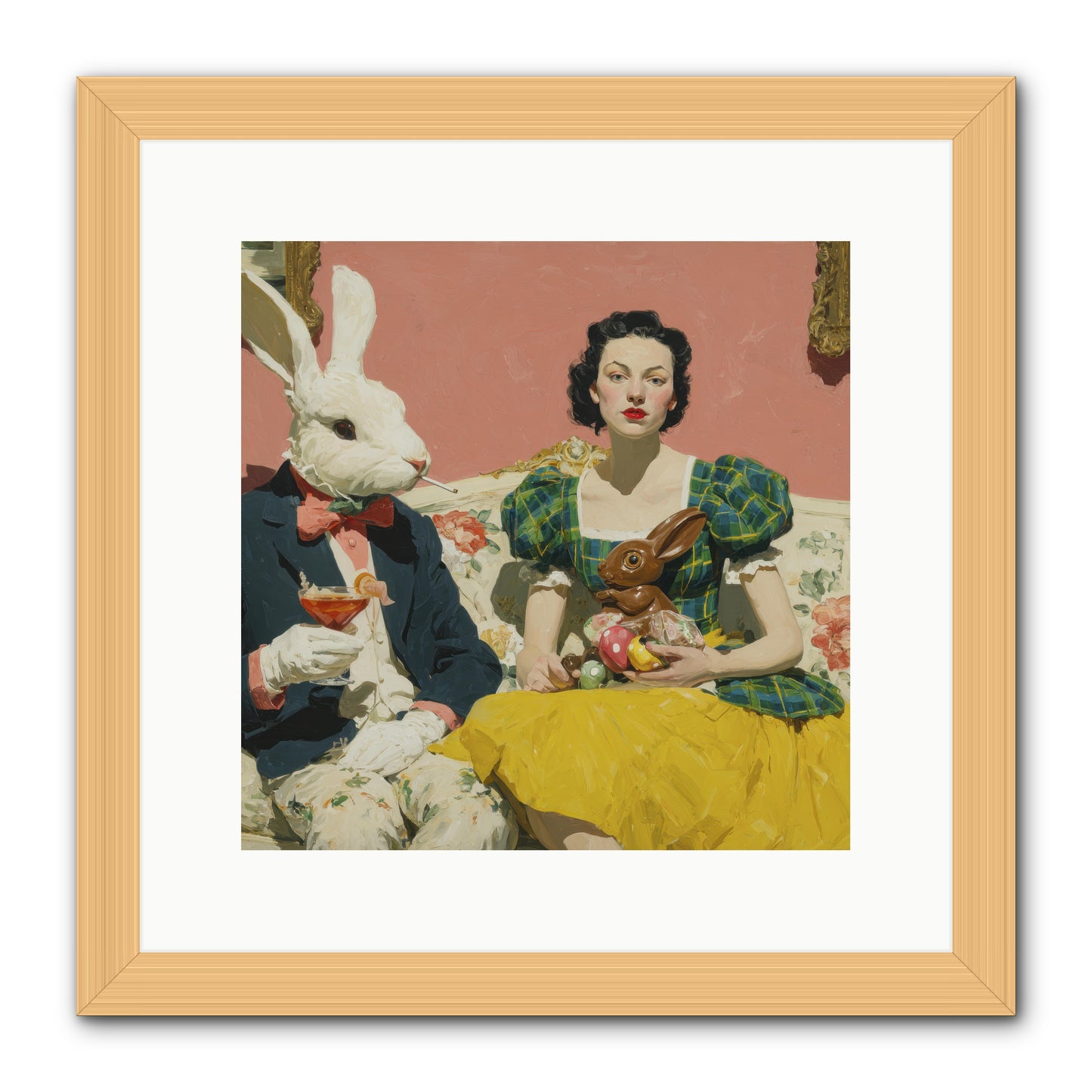 The Club of Slight Excess -- Framed Print - Natural 12x12