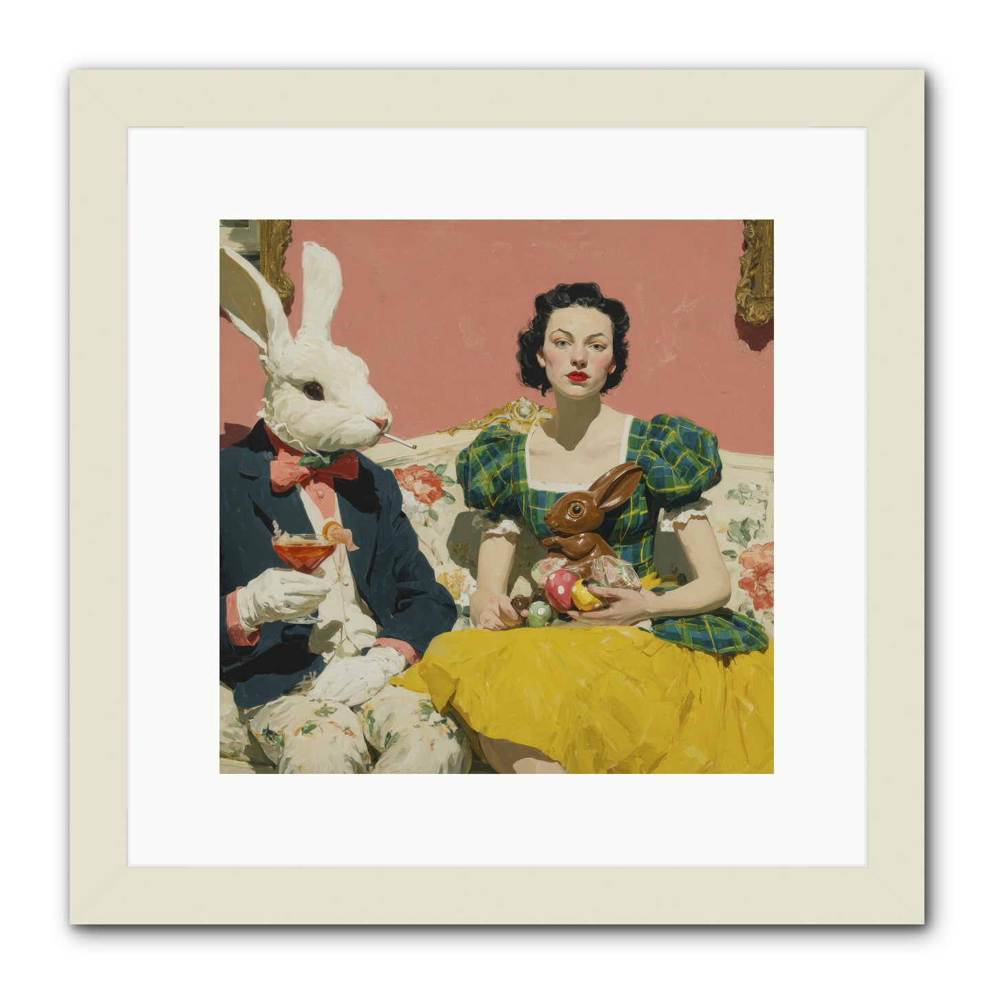 The Club of Slight Excess -- Framed Print - White 12x12