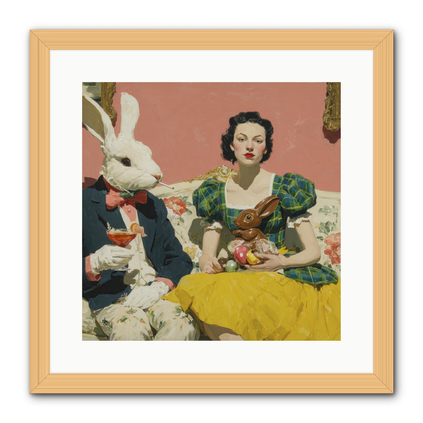 The Club of Slight Excess -- Framed Print - Natural 16x16