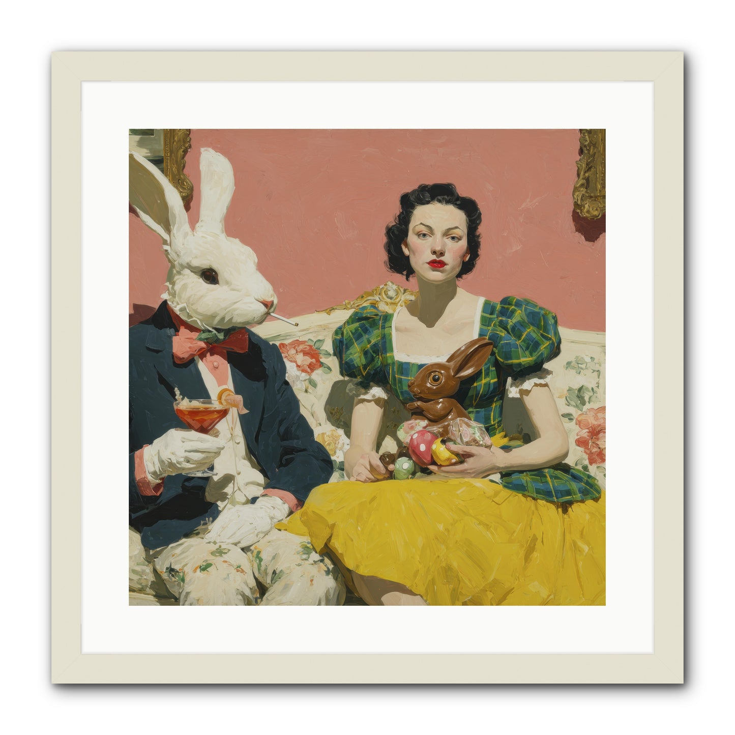 The Club of Slight Excess -- Framed Print - White 20x20