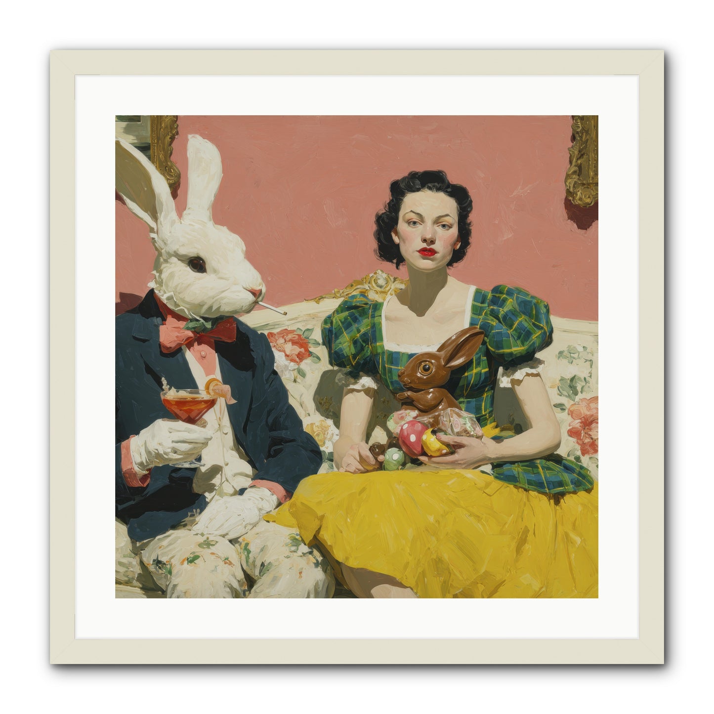 The Club of Slight Excess -- Framed Print - White 24x24