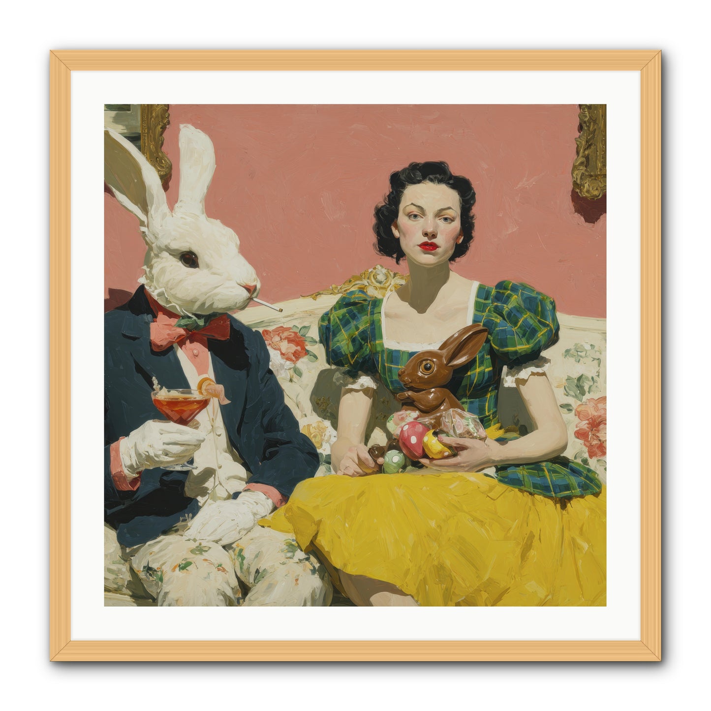 The Club of Slight Excess -- Framed Print - Natural 30x30