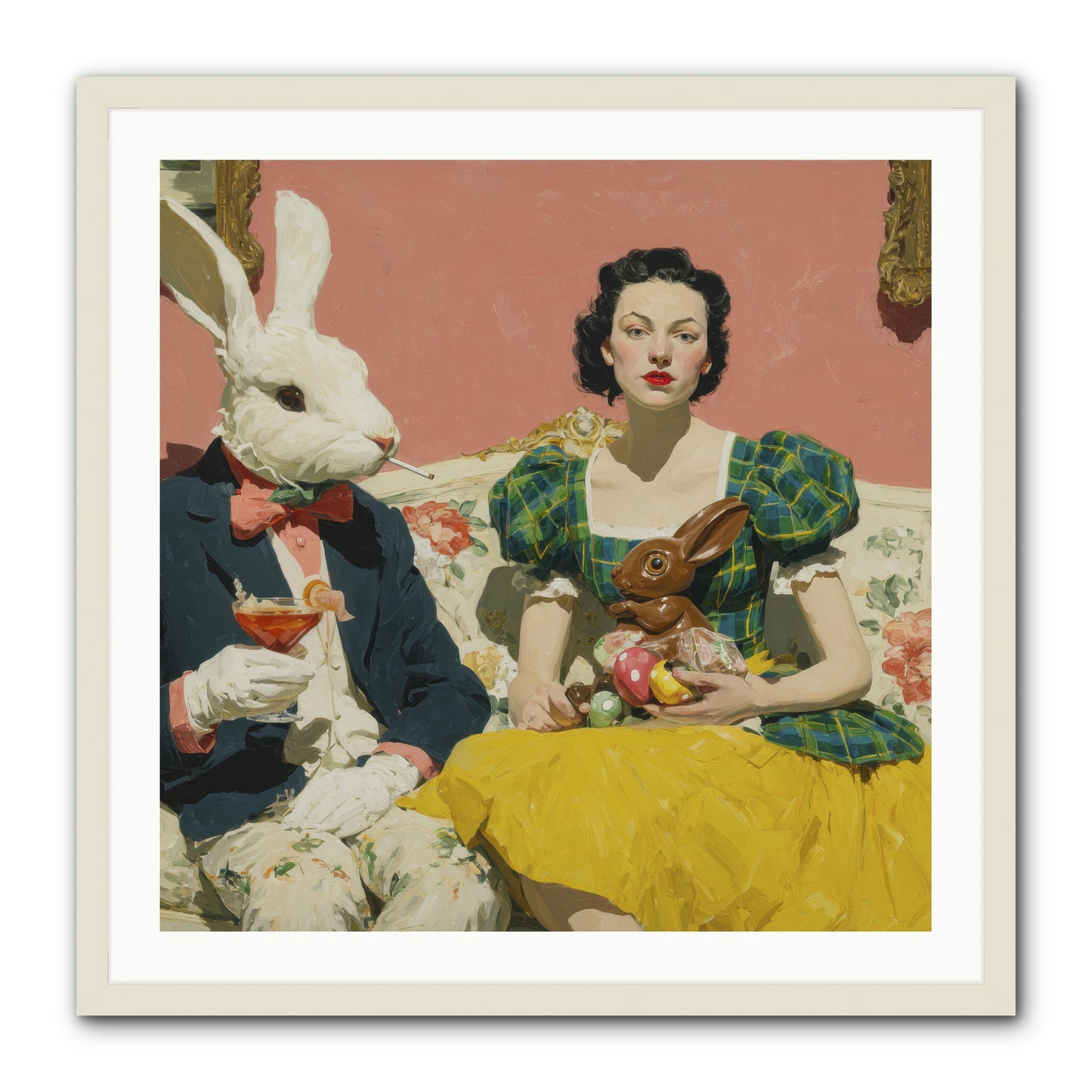 The Club of Slight Excess -- Framed Print - White 30x30
