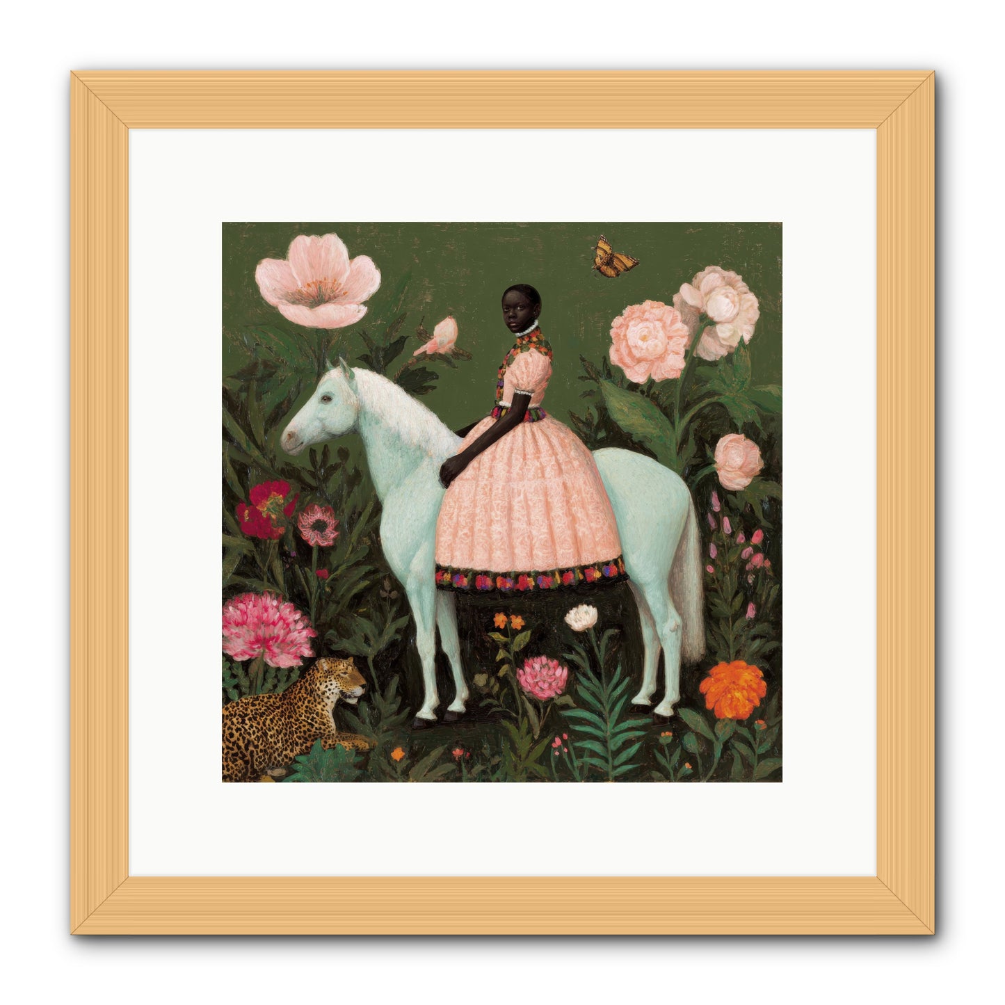 The Cobalt Canter Club-REZ -- Framed Print - Natural 12x12