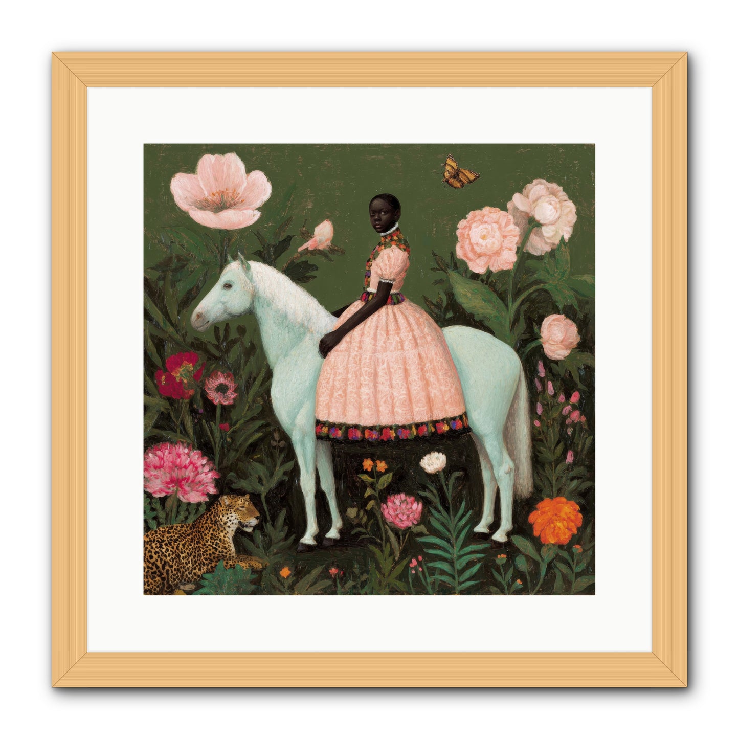 The Cobalt Canter Club-REZ -- Framed Print - Natural 16x16