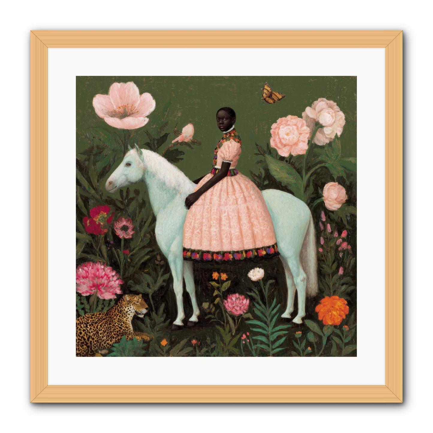 The Cobalt Canter Club-REZ -- Framed Print - Natural 20x20