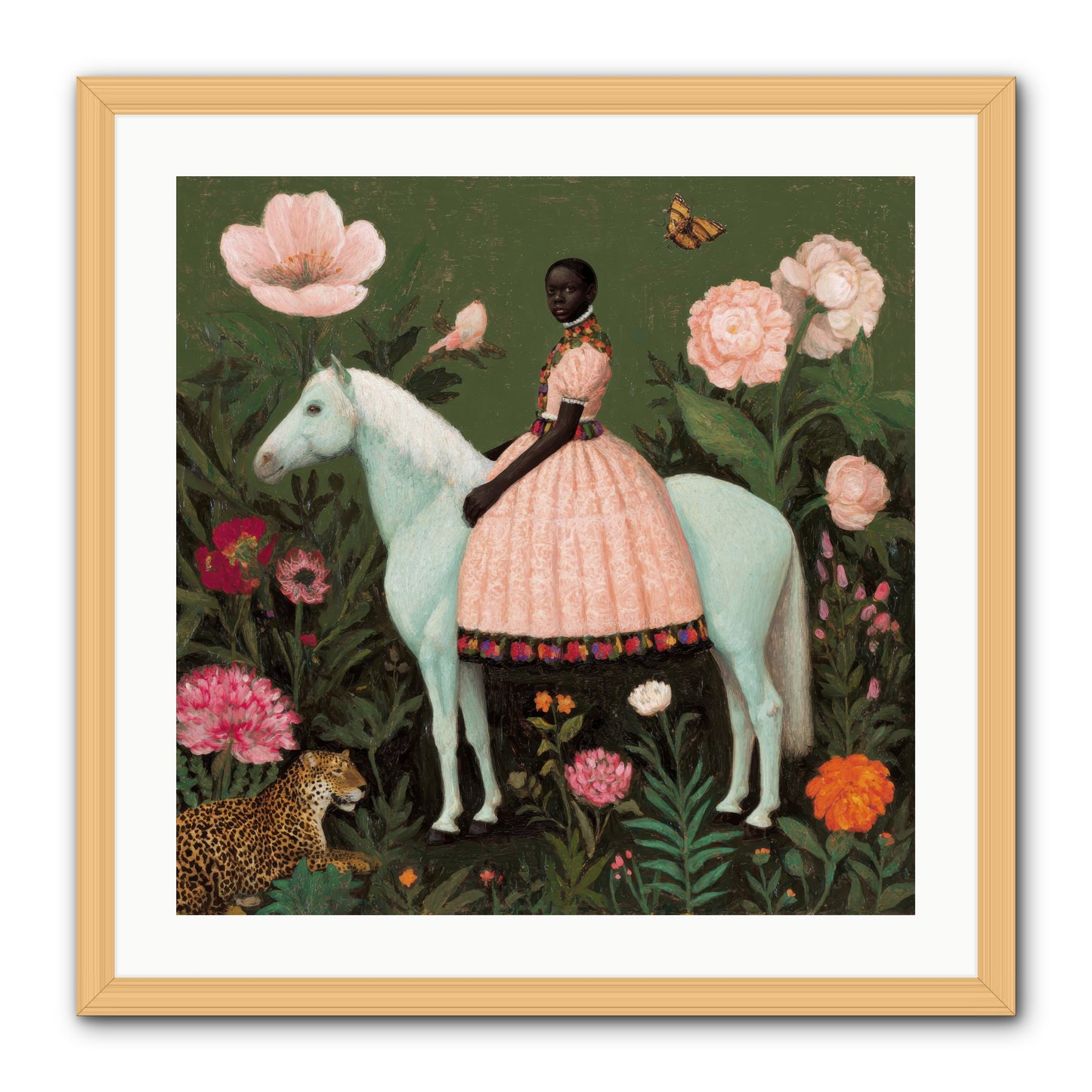 The Cobalt Canter Club-REZ -- Framed Print - Natural 24x24