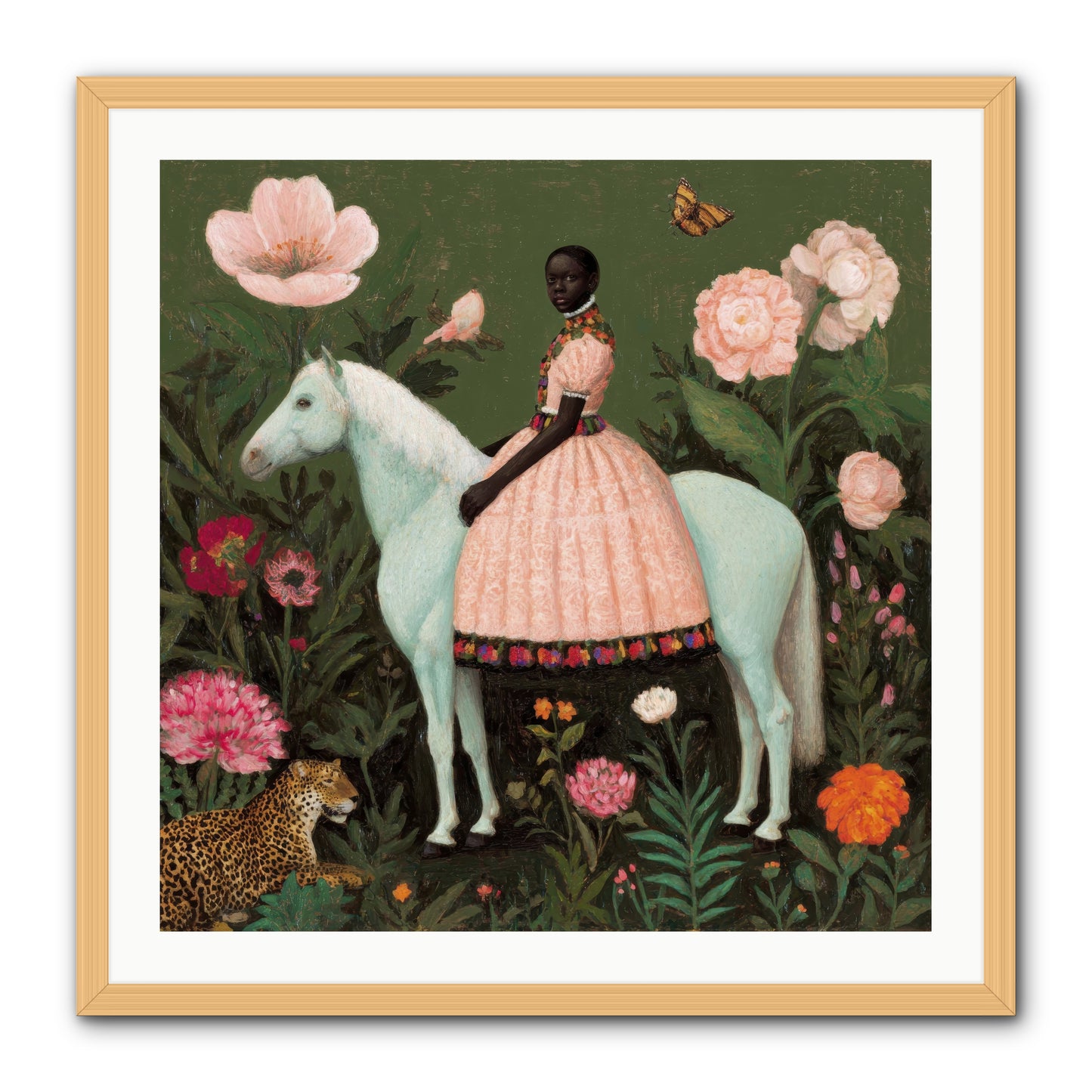 The Cobalt Canter Club-REZ -- Framed Print - Natural 30x30
