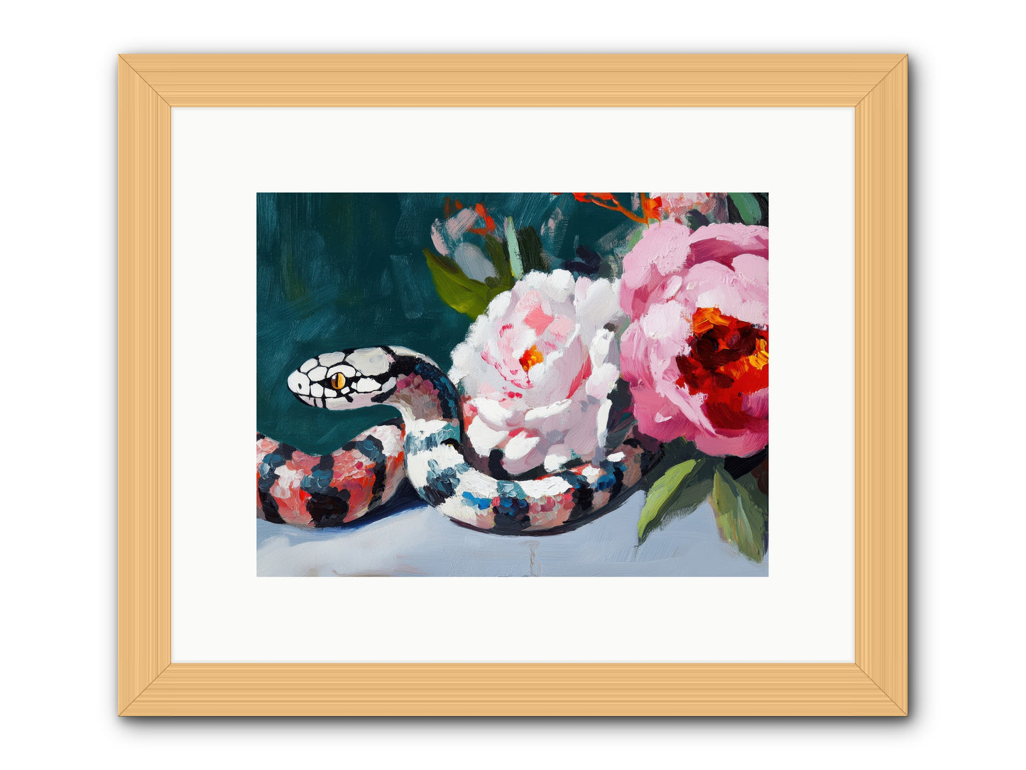 The Coiled Jewel -- Framed Print - Natural 12x9