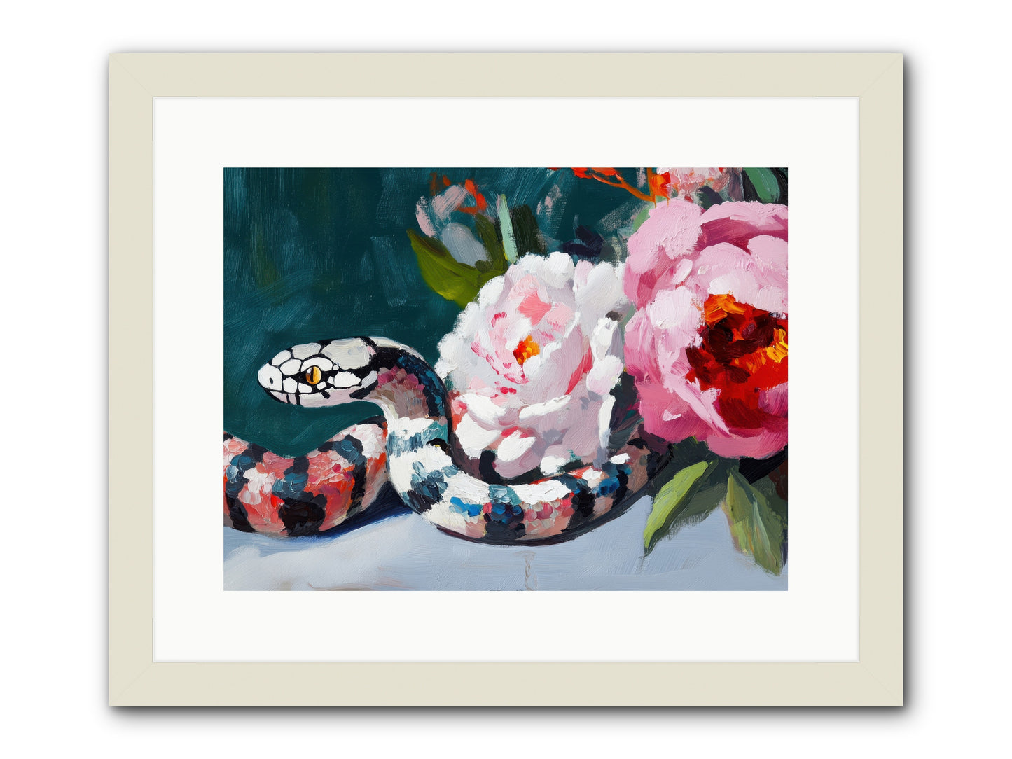 The Coiled Jewel -- Framed Print - White 16x12