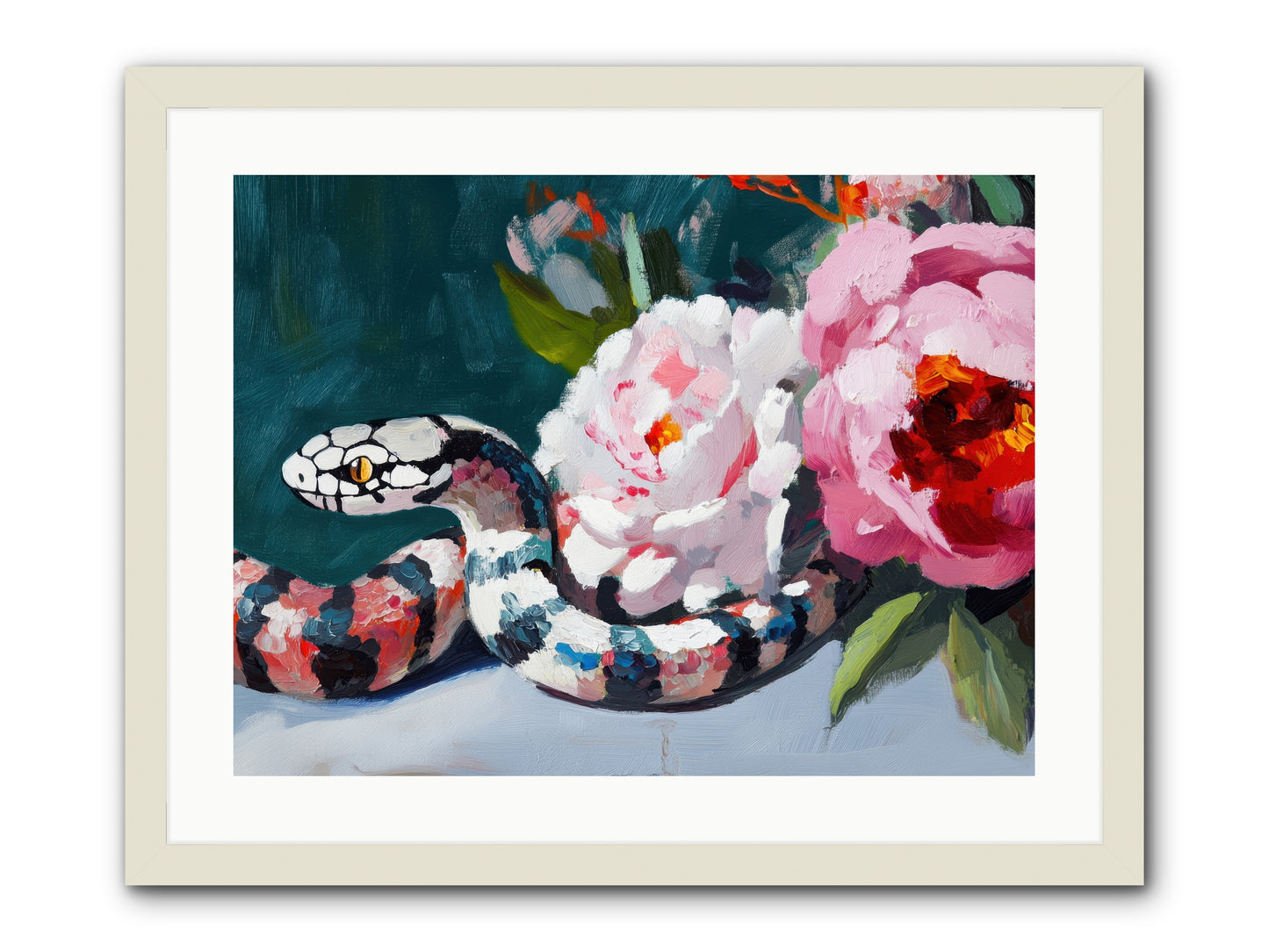 The Coiled Jewel -- Framed Print - White 24x18