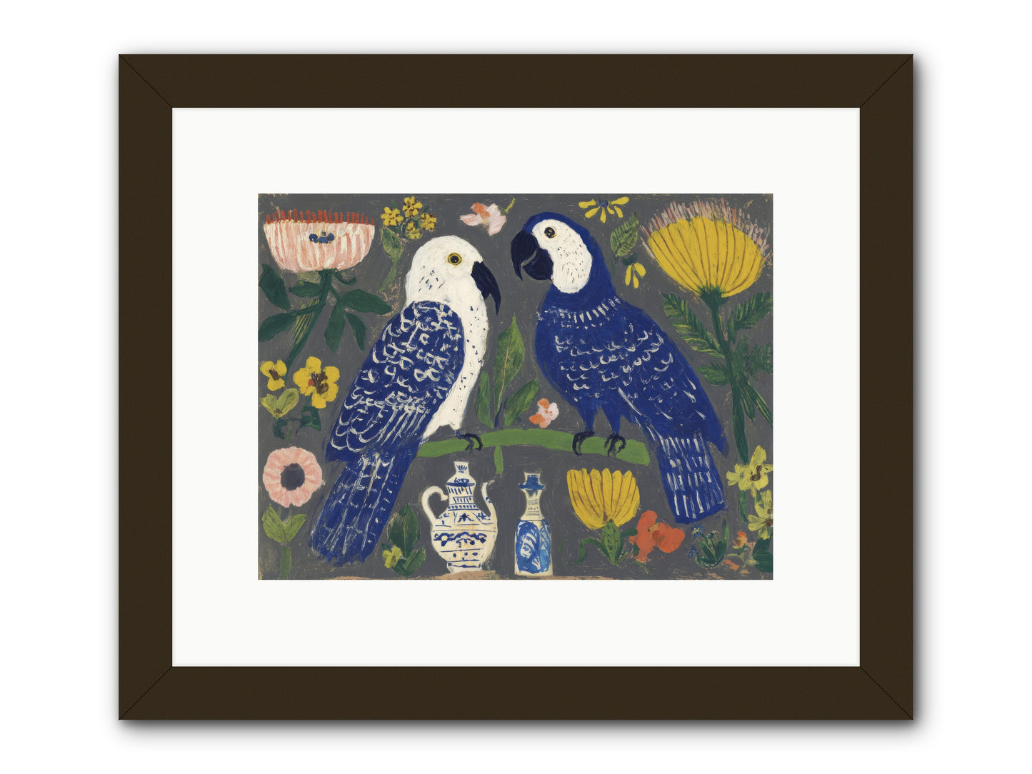 The Concierge Kept Parrots -- Framed Print - Black 12x9