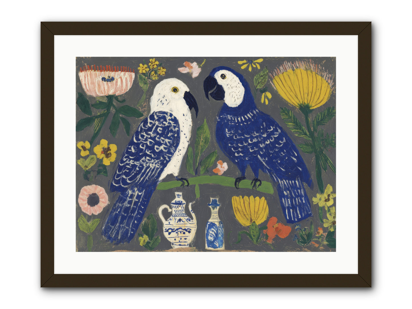 The Concierge Kept Parrots -- Framed Print - Black 24x18